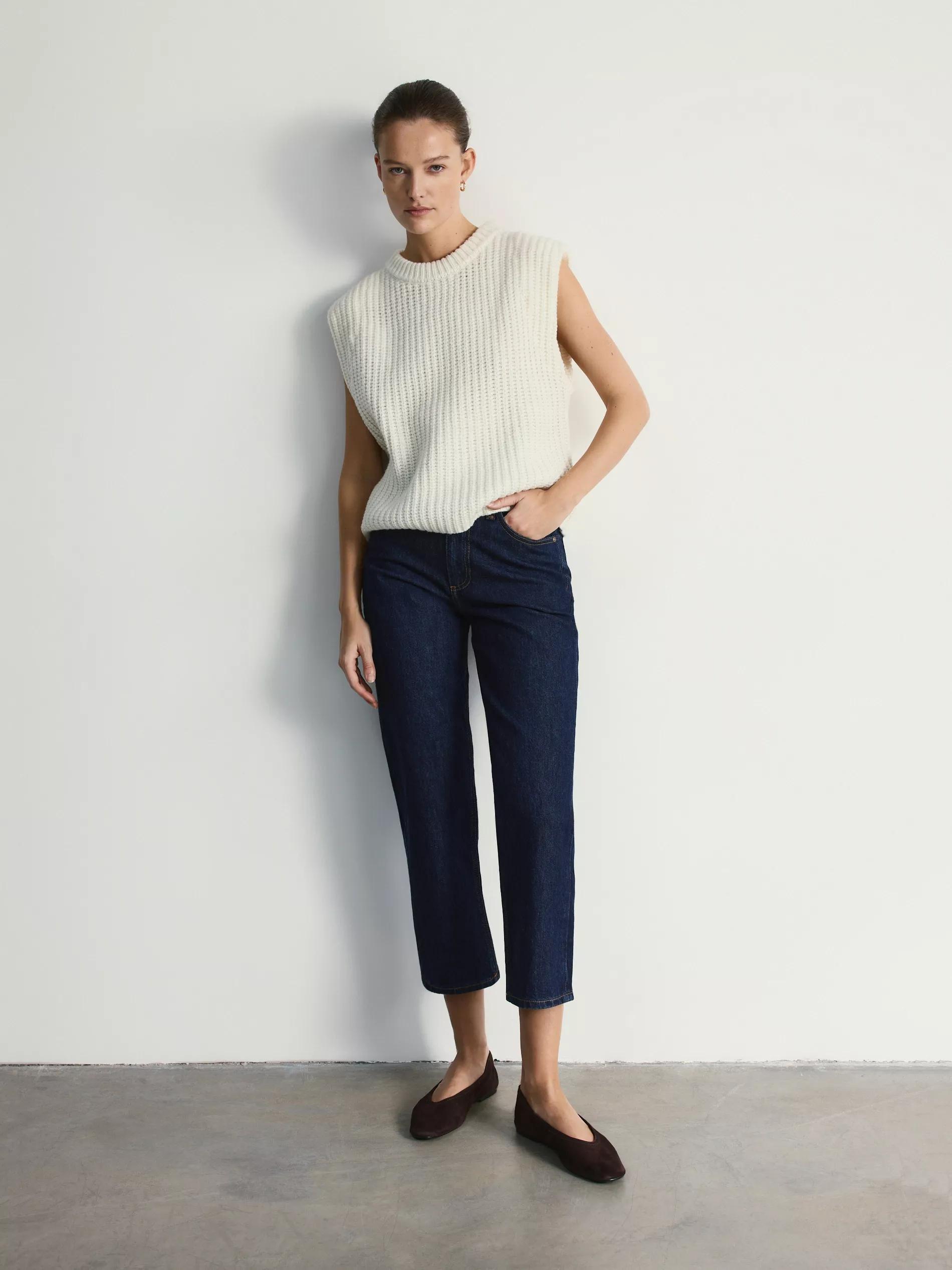 Navy Straight Jeans, Navy, medium