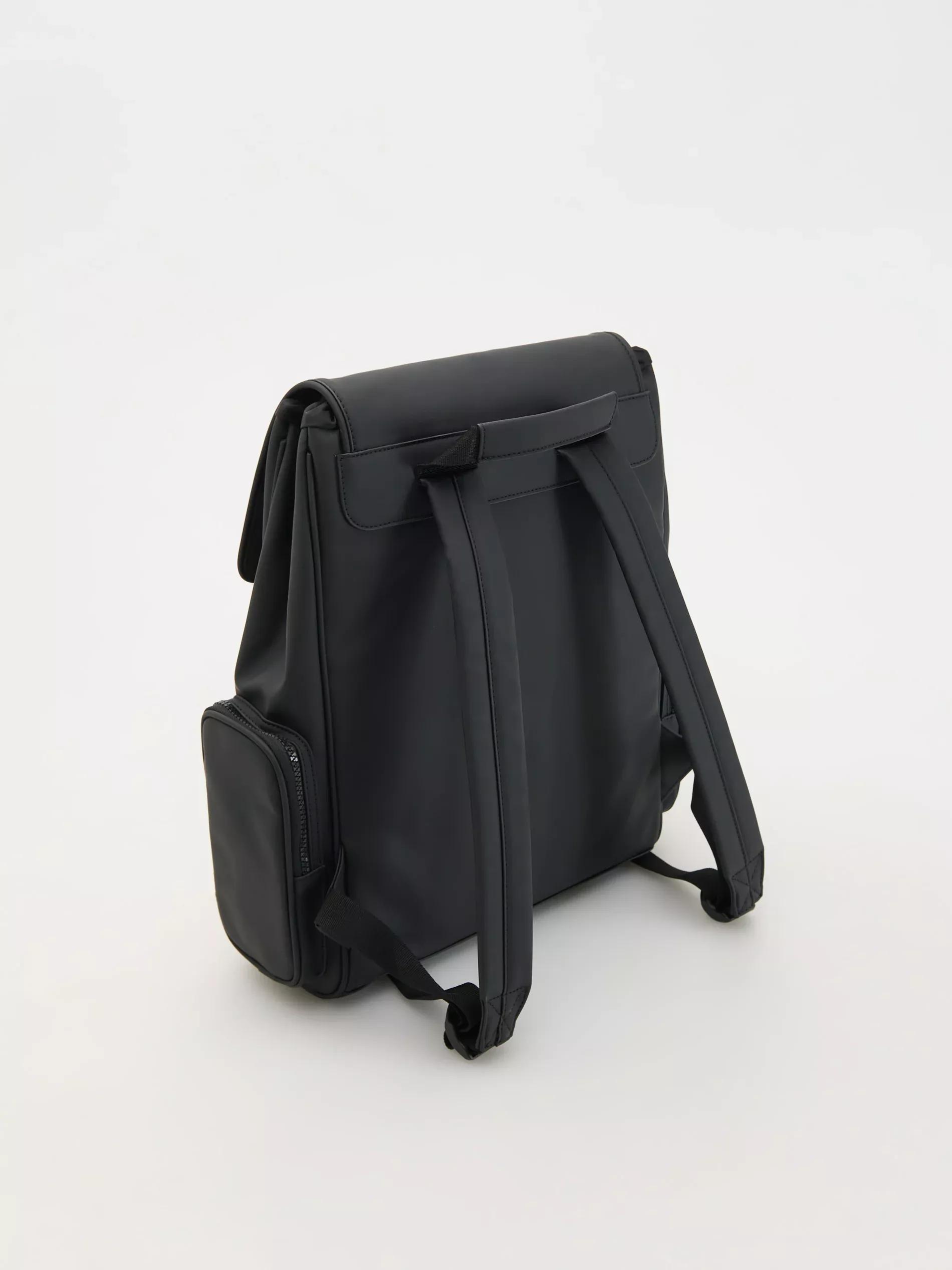 Black Quilted Backpack, Black, large image number 1