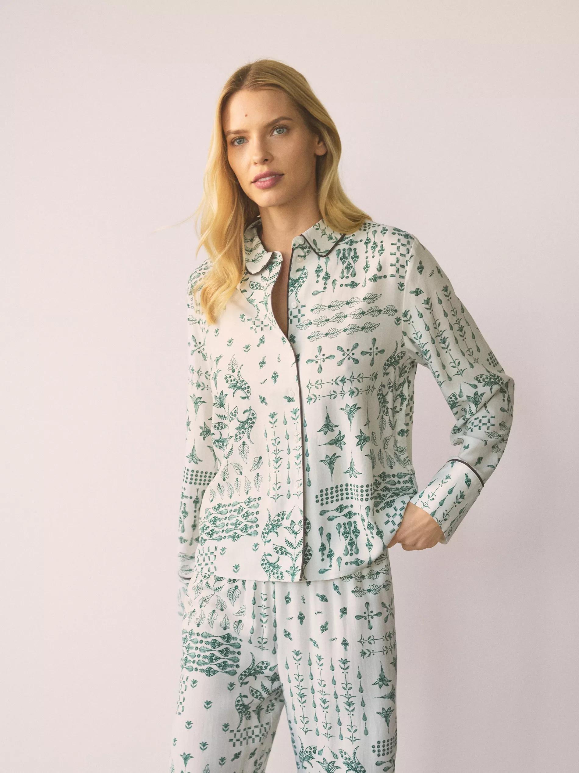 Multicolour Patterned Two Piece Pyjama Set, Multicolor, large image number 4