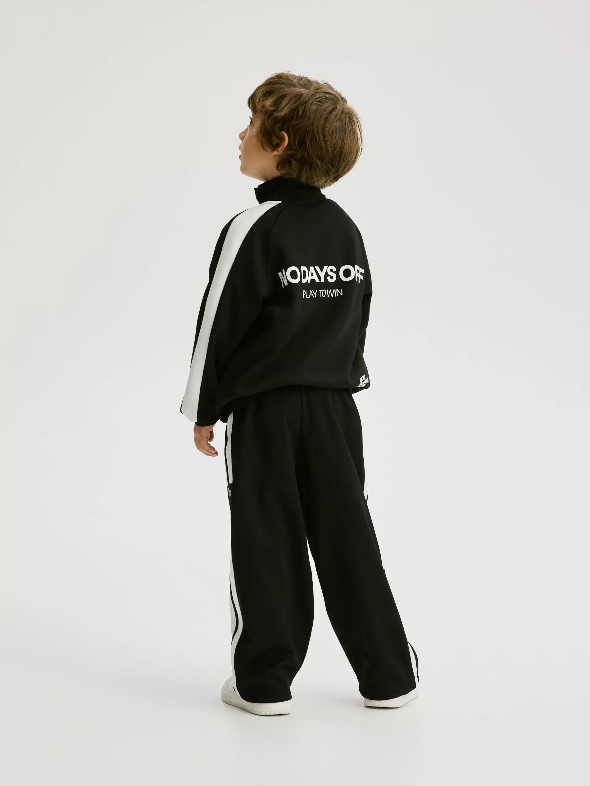 Black Trousers With Side Stripe, Kids Boys, Black, large image number 5