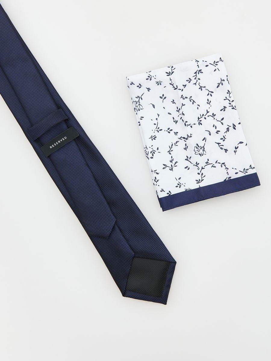 Navy Tie With Pocket Square, Navy, large image number 2