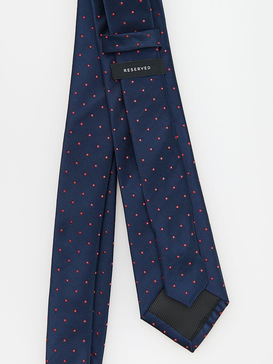 Navy Fine Polka-Dot Narrow Tie, Navy, large image number 1