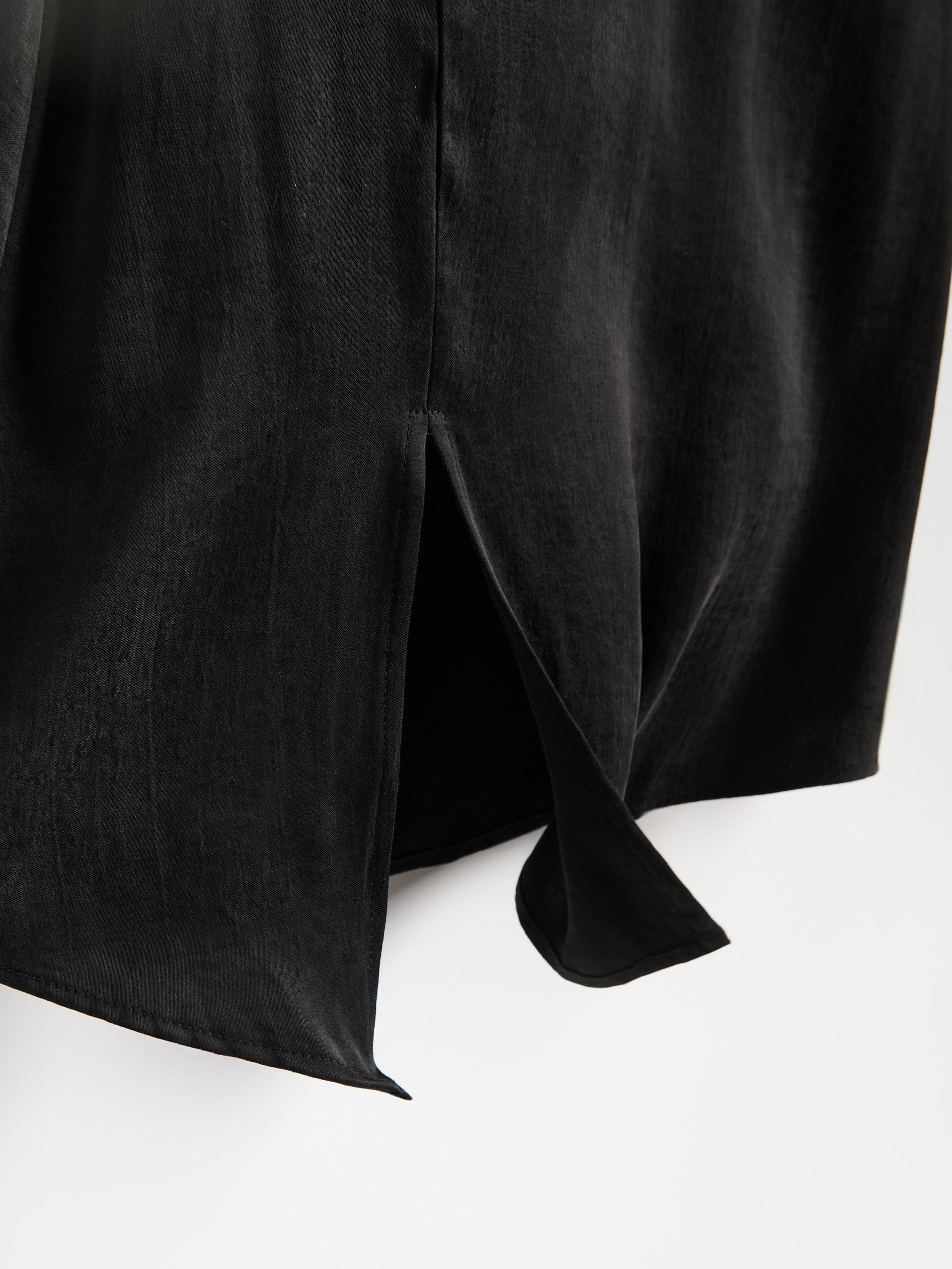 Black Lyocell Blend Mini Skirt, Black, large image number 5