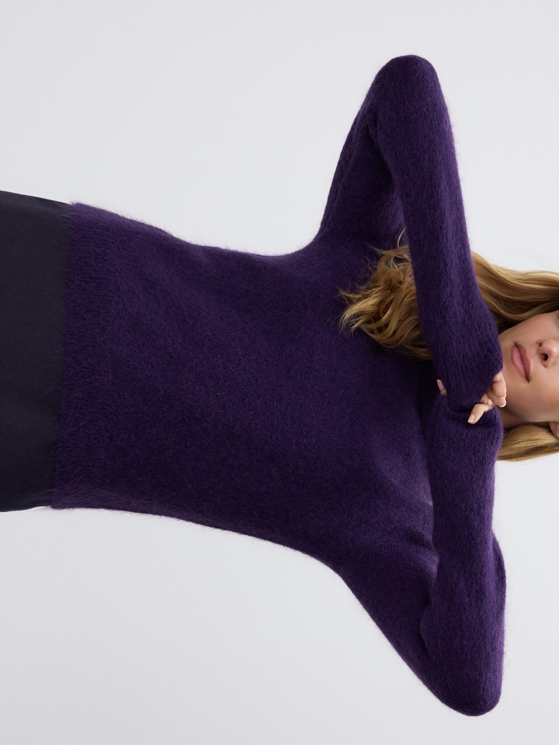 Purple Sweater With Wool And Mohair Blend, Burgundy, large image number 3