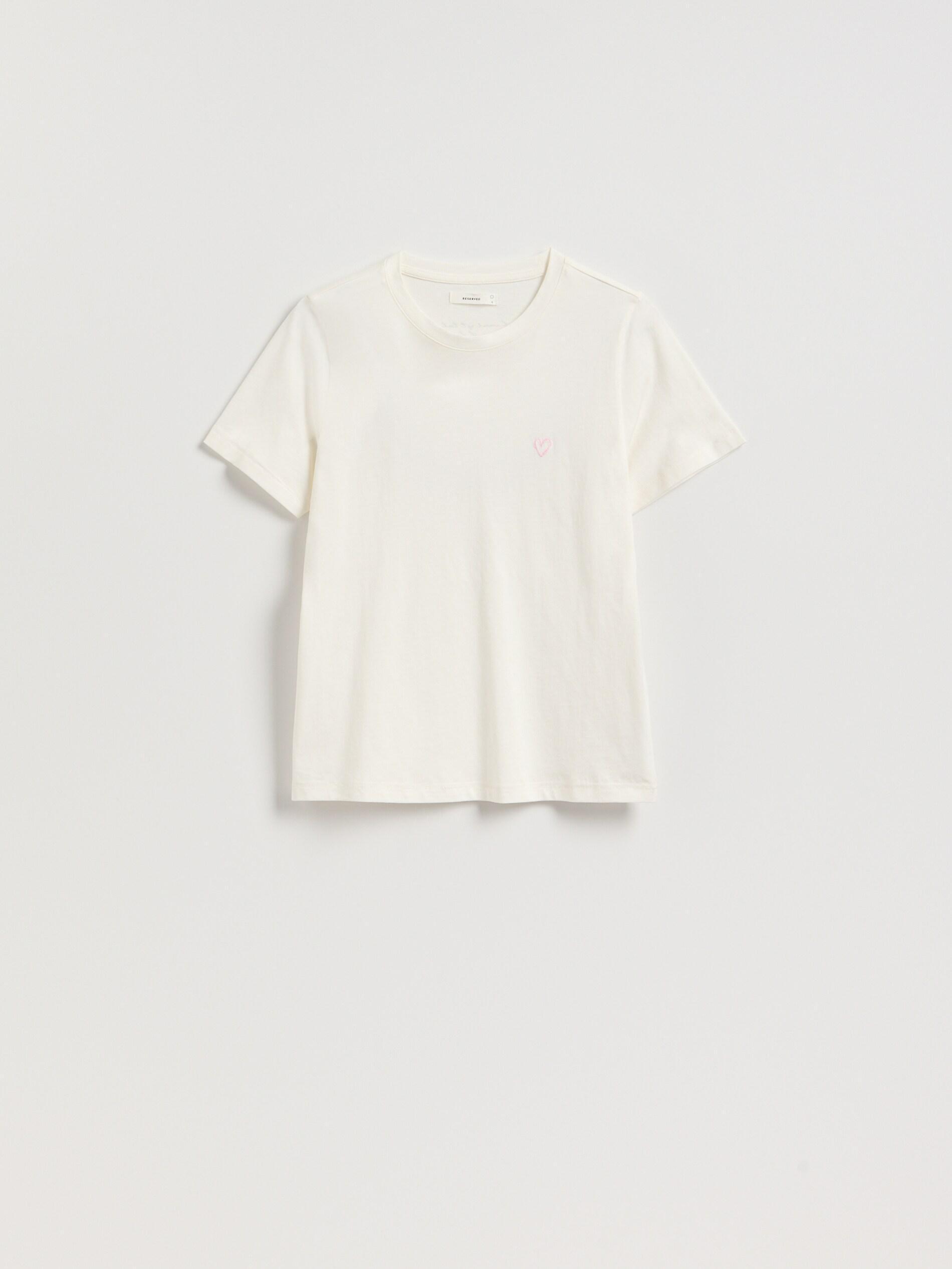 تيشيرت مع قلب التفاصيل كريمي, Ivory, large image number 4
