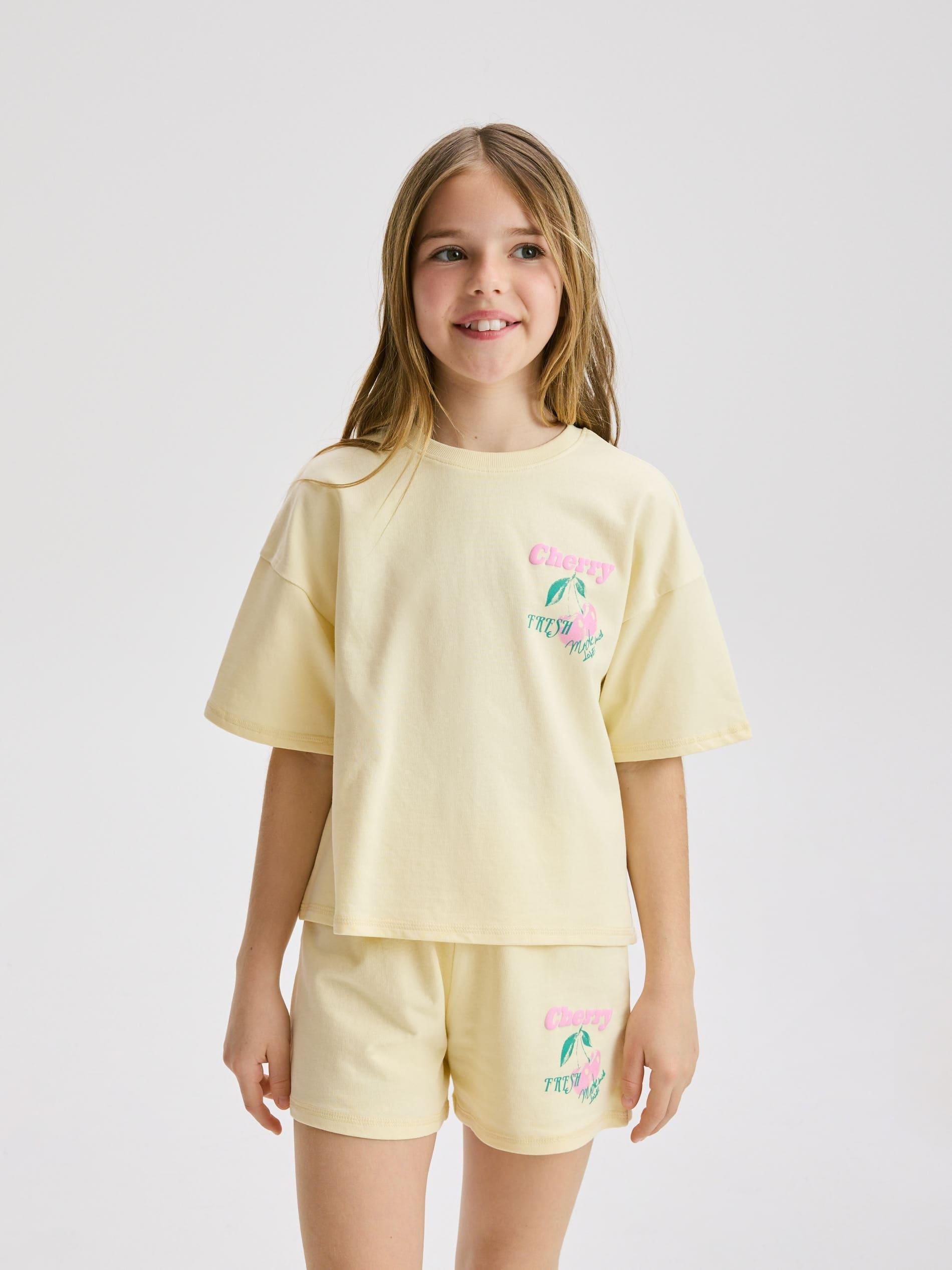 Yellow Cotton Sweat Set, Yellow, large image number 2