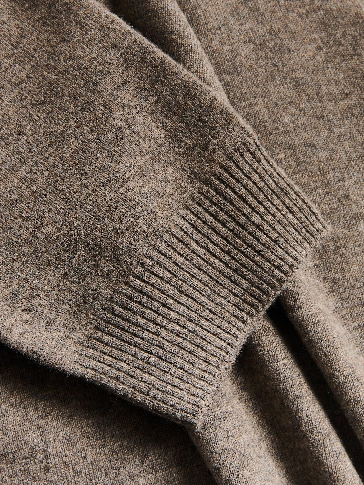 Brown Wool Short-Sleeved Sweater, 7401_84M, large image number 4