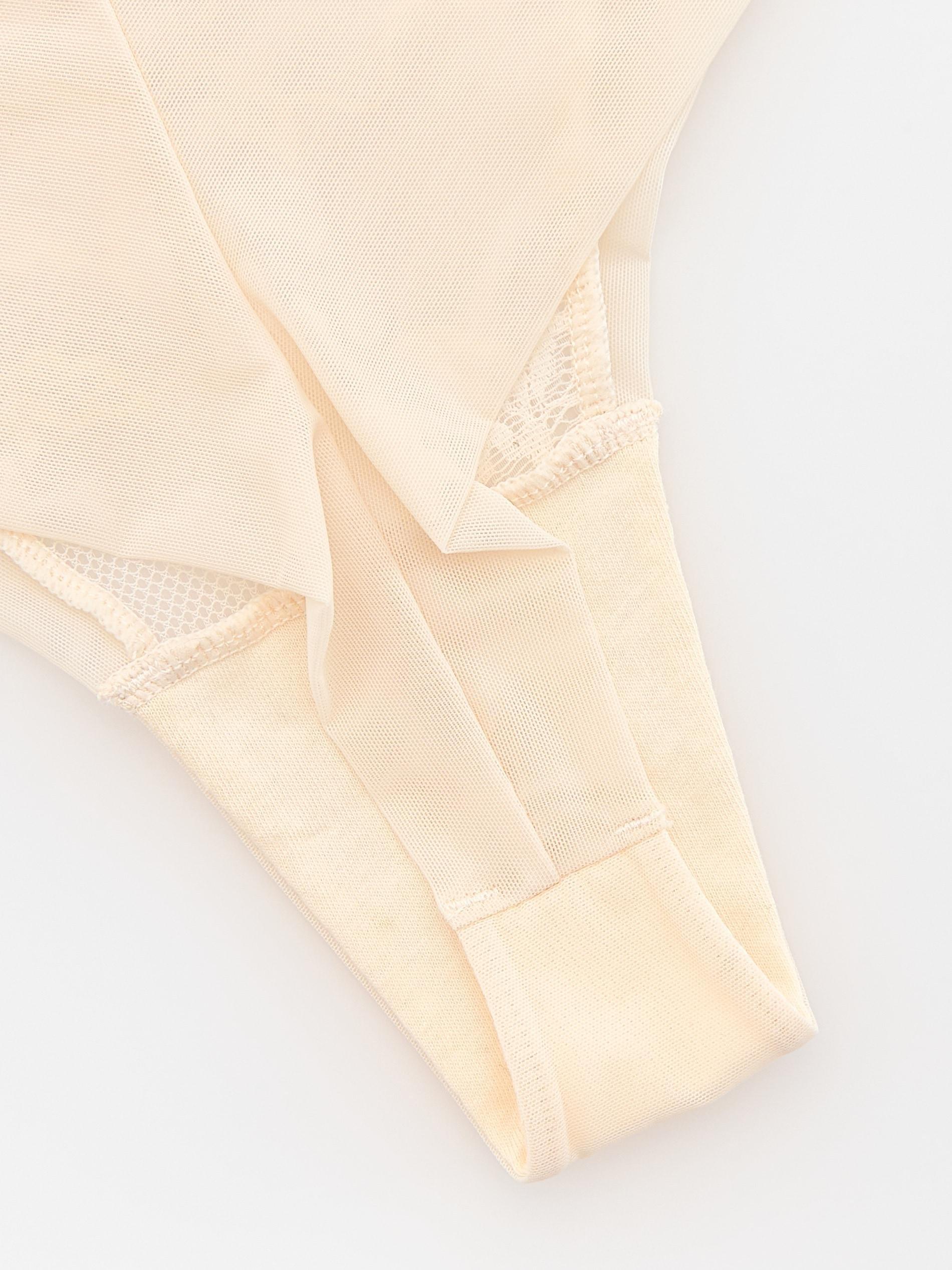 Cream Brazilian Panties With Lace, Yellow, large image number 3