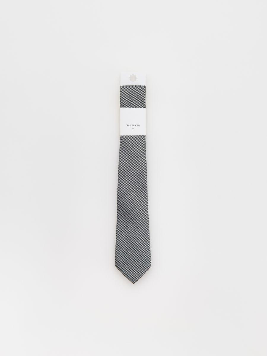 Grey Dogtooth Tie, Grey, large image number 1