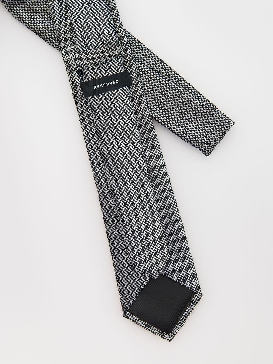 Grey Dogtooth Tie, Grey, large image number 2