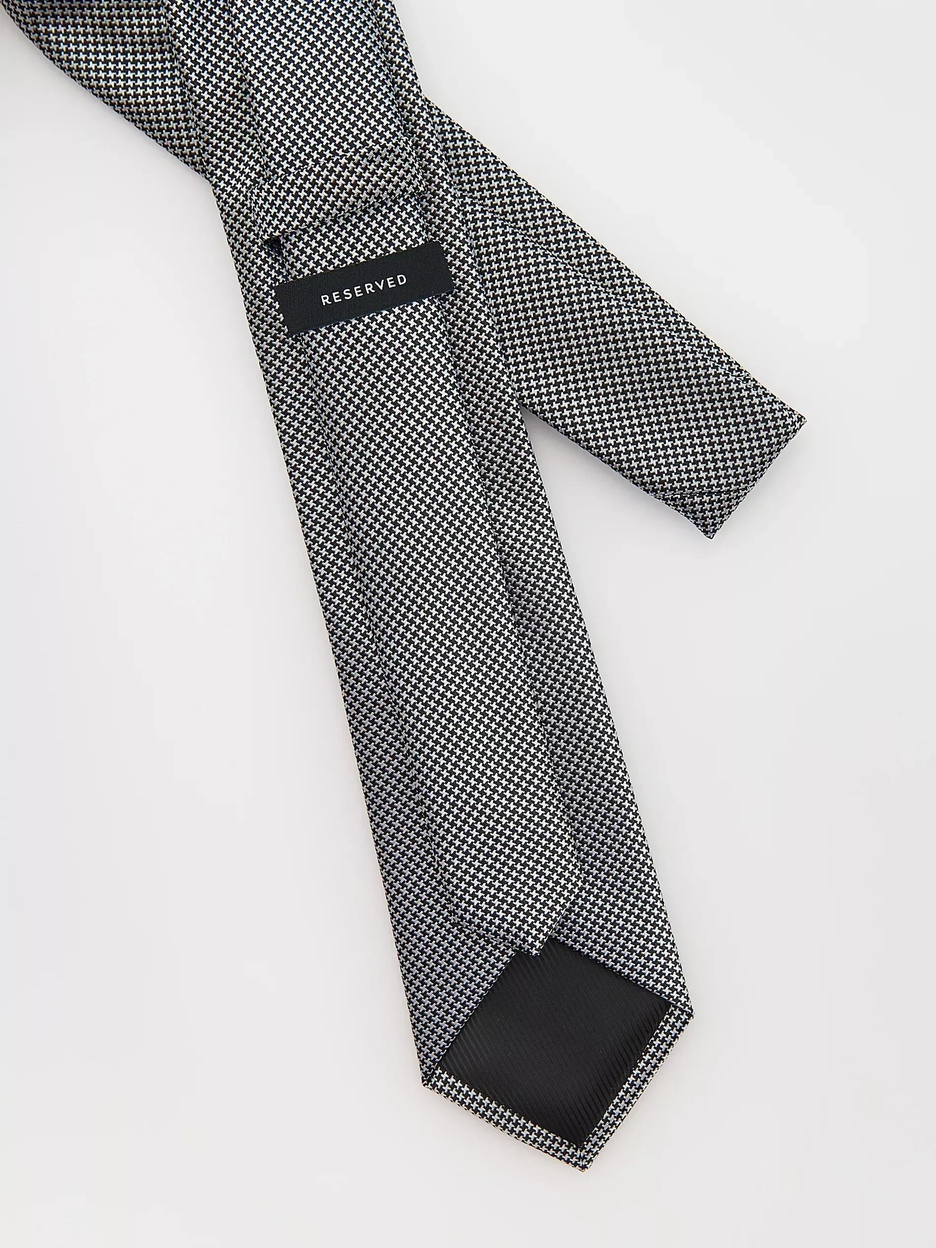 Grey Dogtooth Tie, Grey, large image number 3