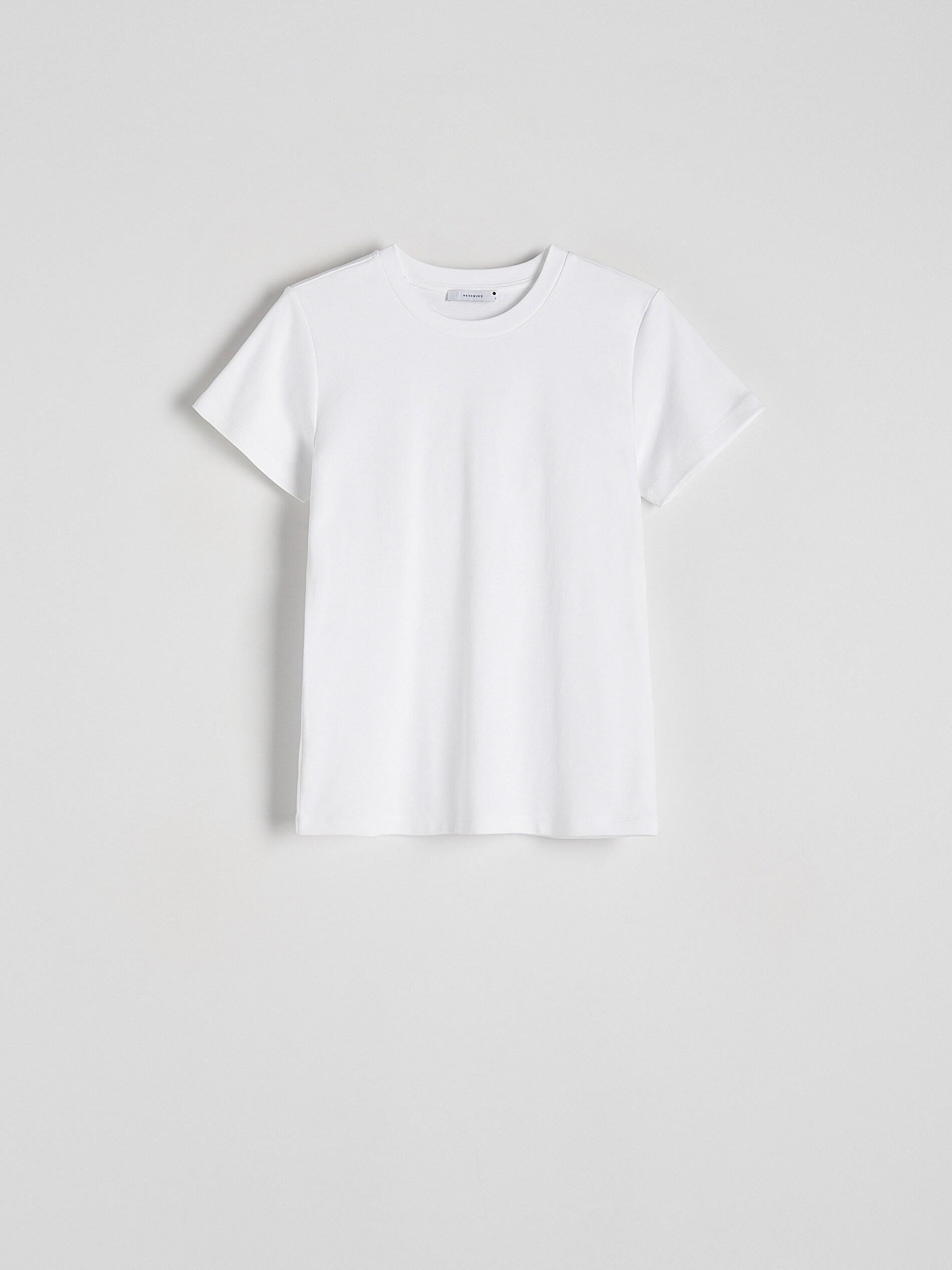 White Cotton T-Shirt, White, large image number 1