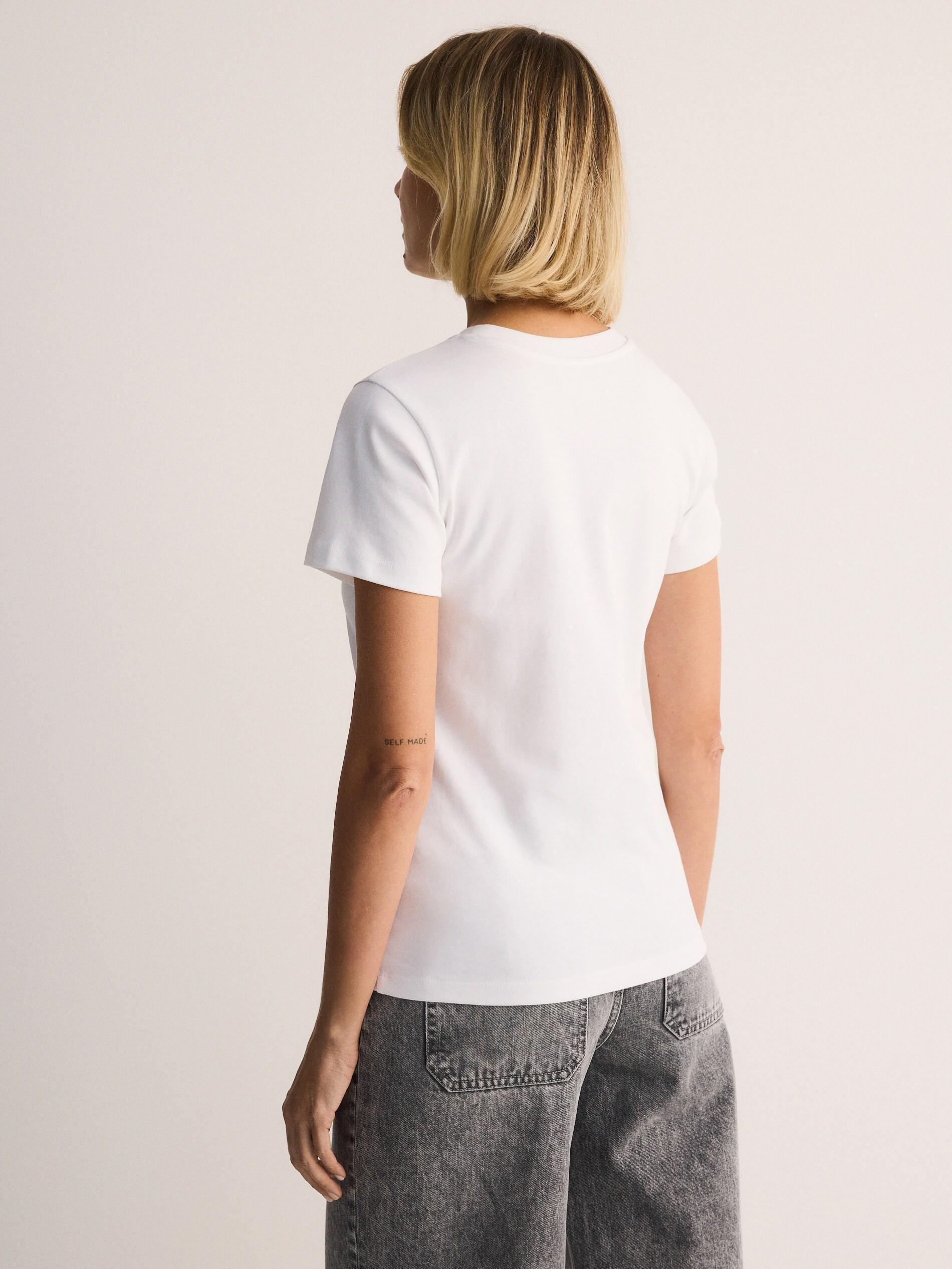 White Cotton T-Shirt, White, large image number 7