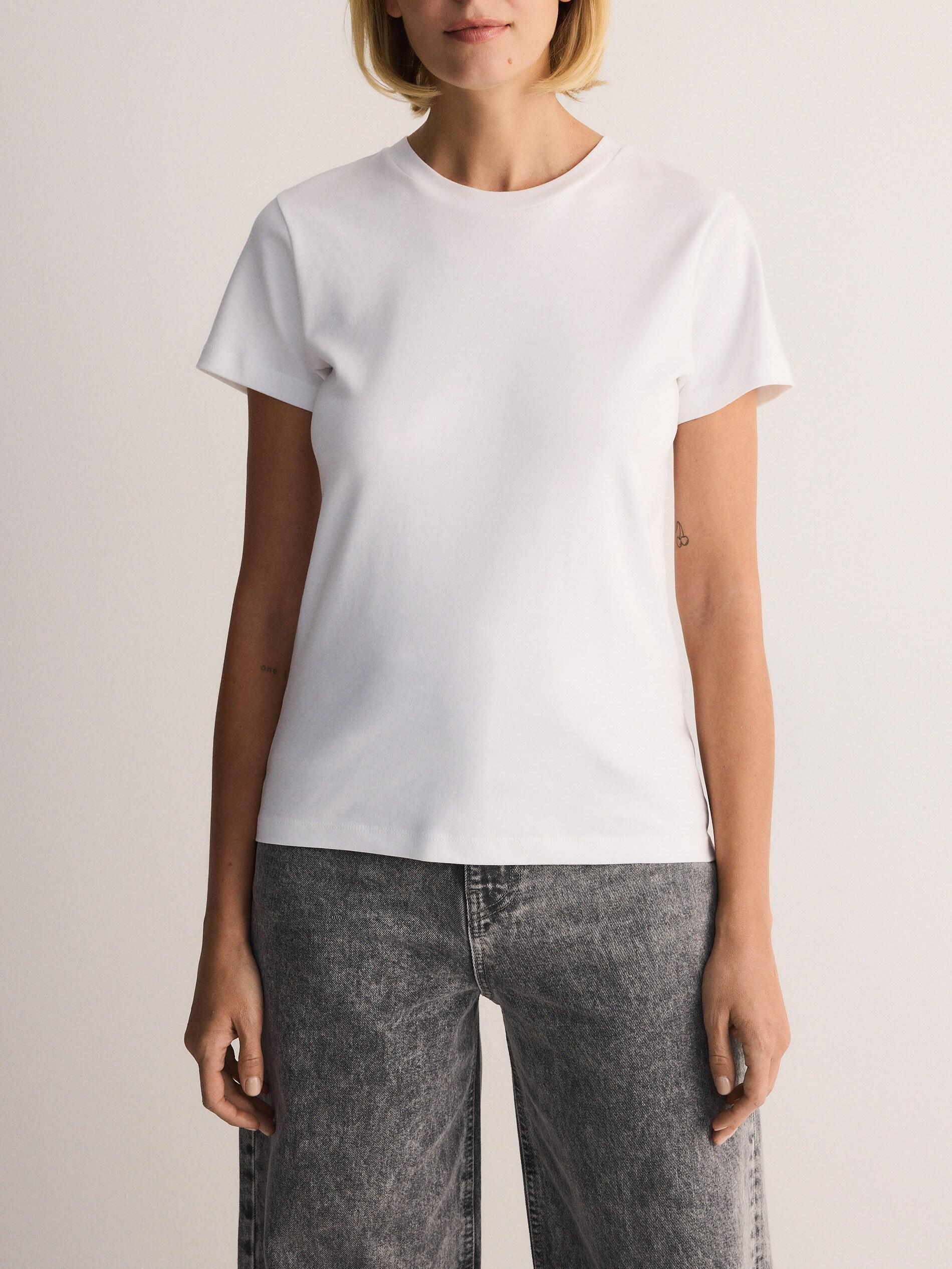 White Cotton T-Shirt, White, large image number 8