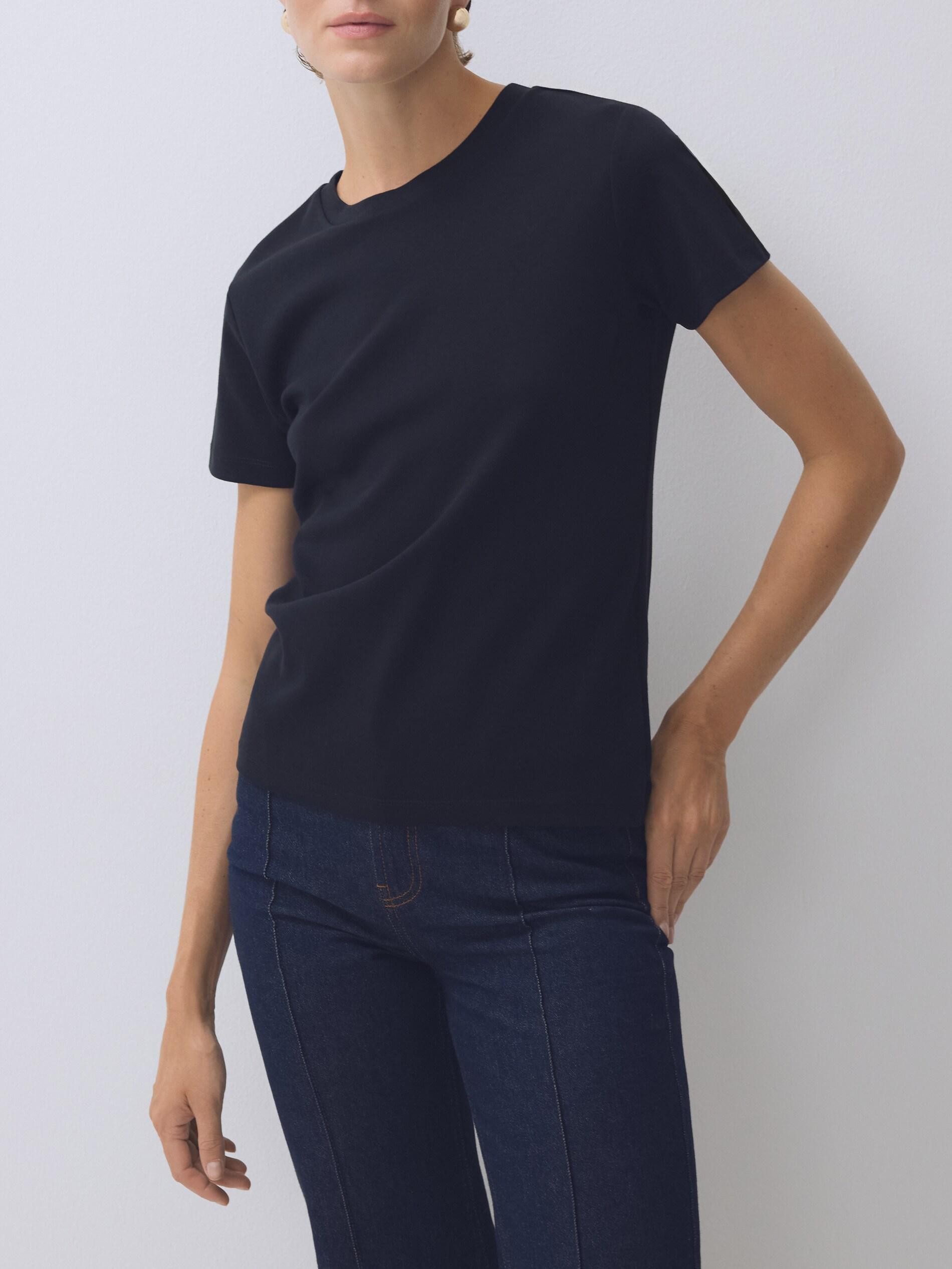 Black Cotton T-Shirt, Black, medium