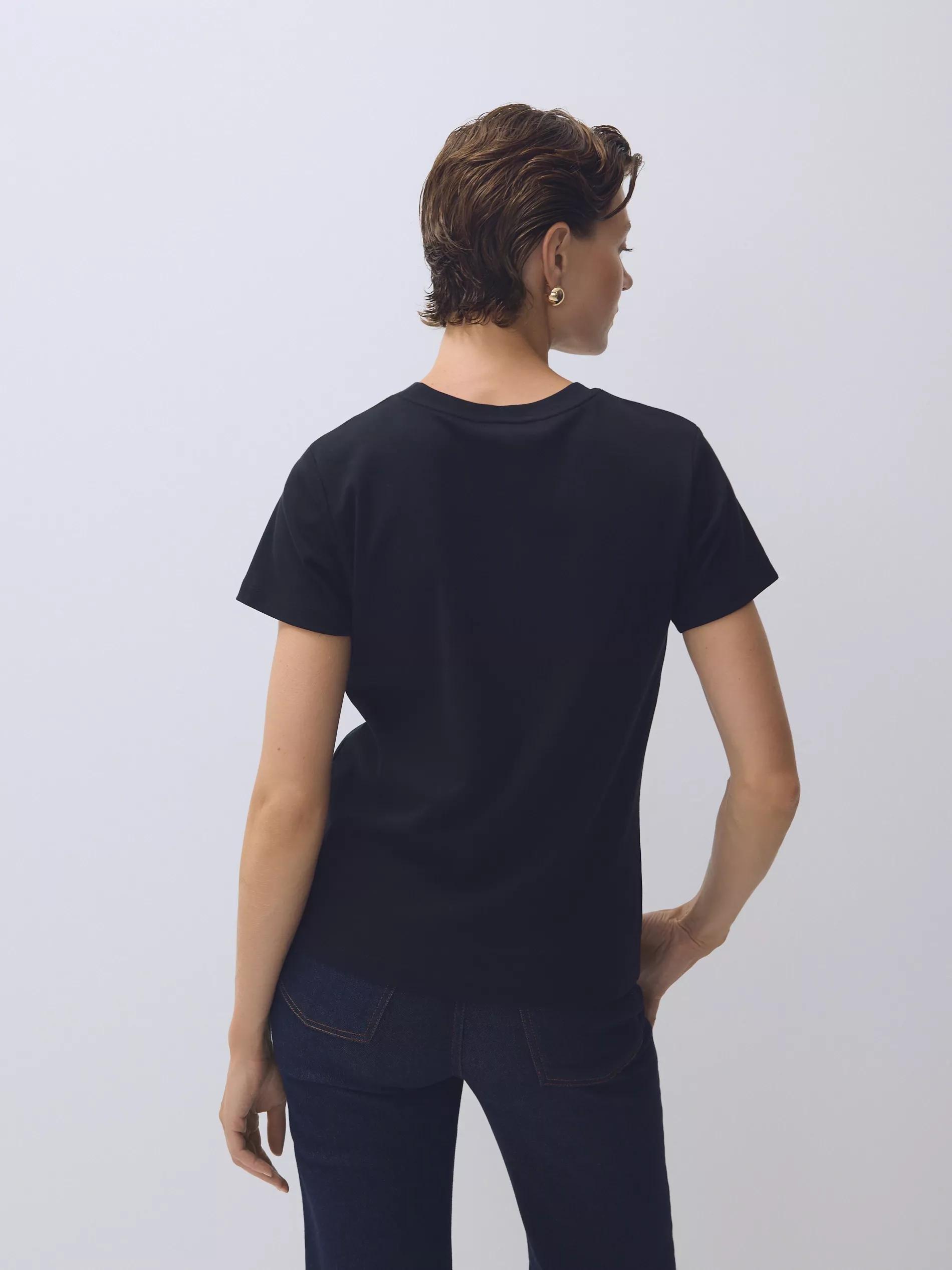 Black Cotton T-Shirt, Black, large image number 3