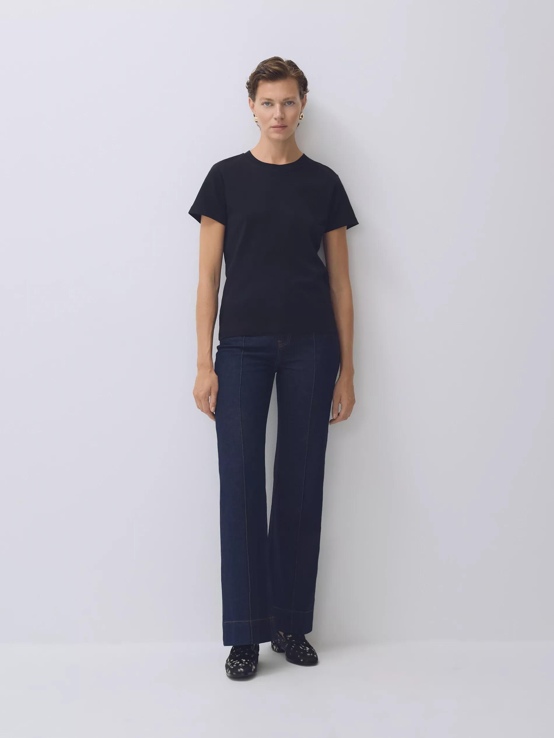 Black Cotton T-Shirt, Black, large image number 4