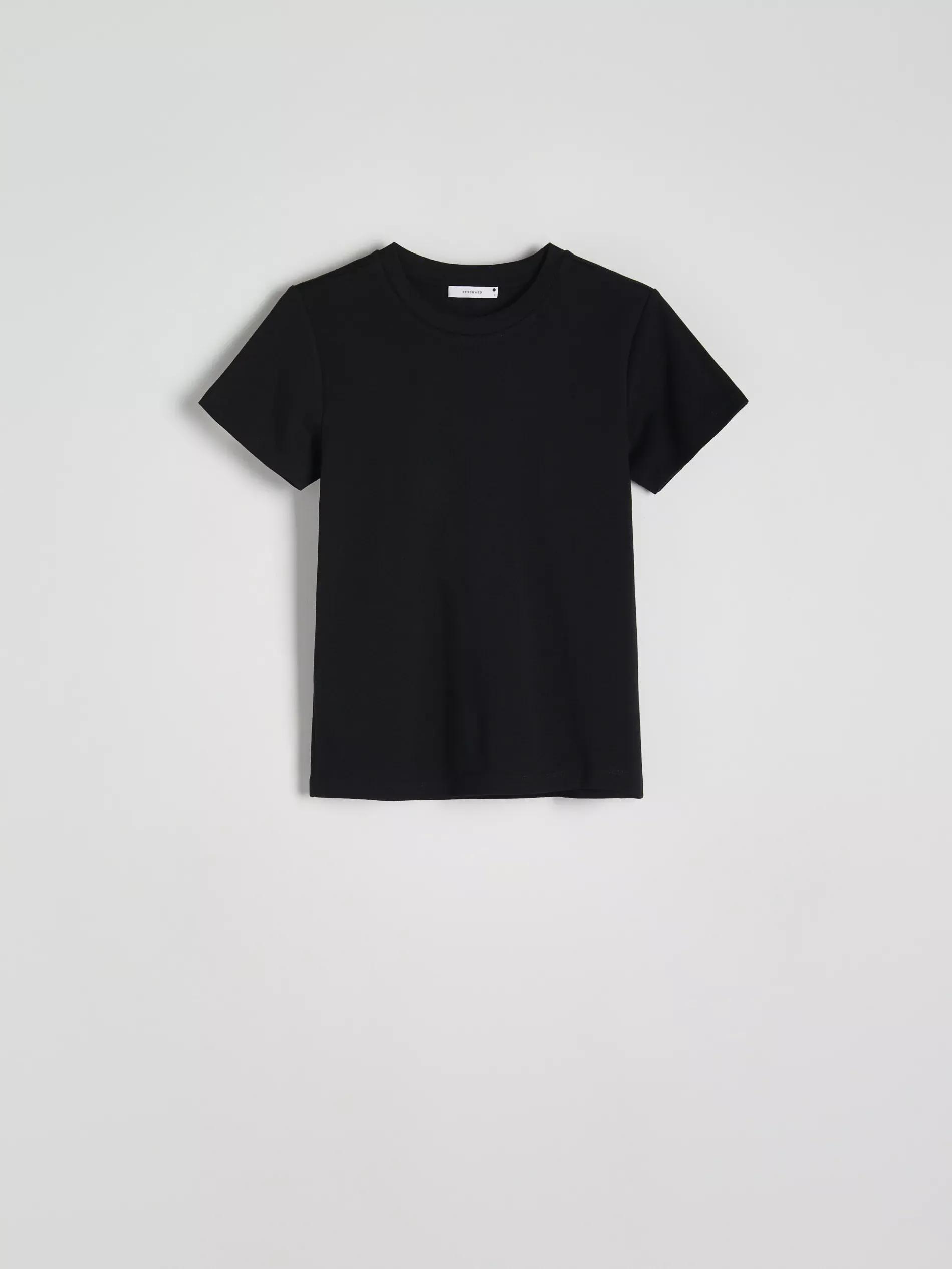 Black Cotton T-Shirt, Black, large image number 5