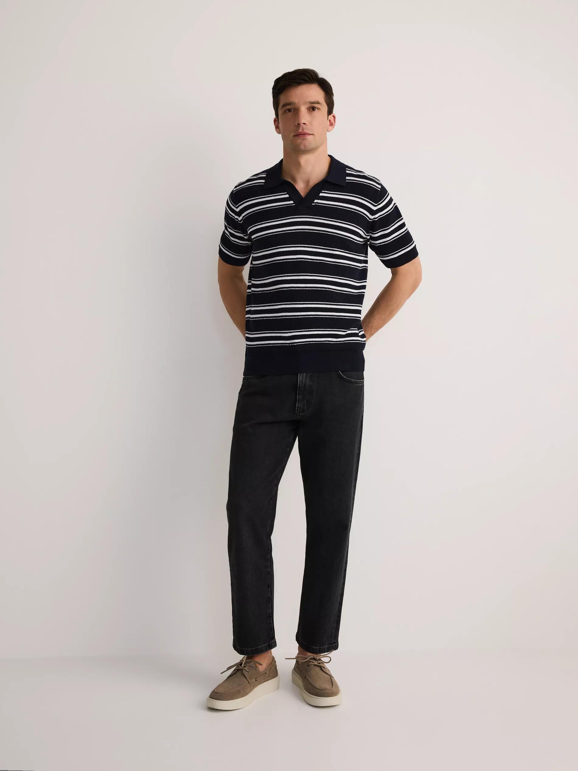 Navy Regular Fit Structural Polo Shirt, , large image number 2