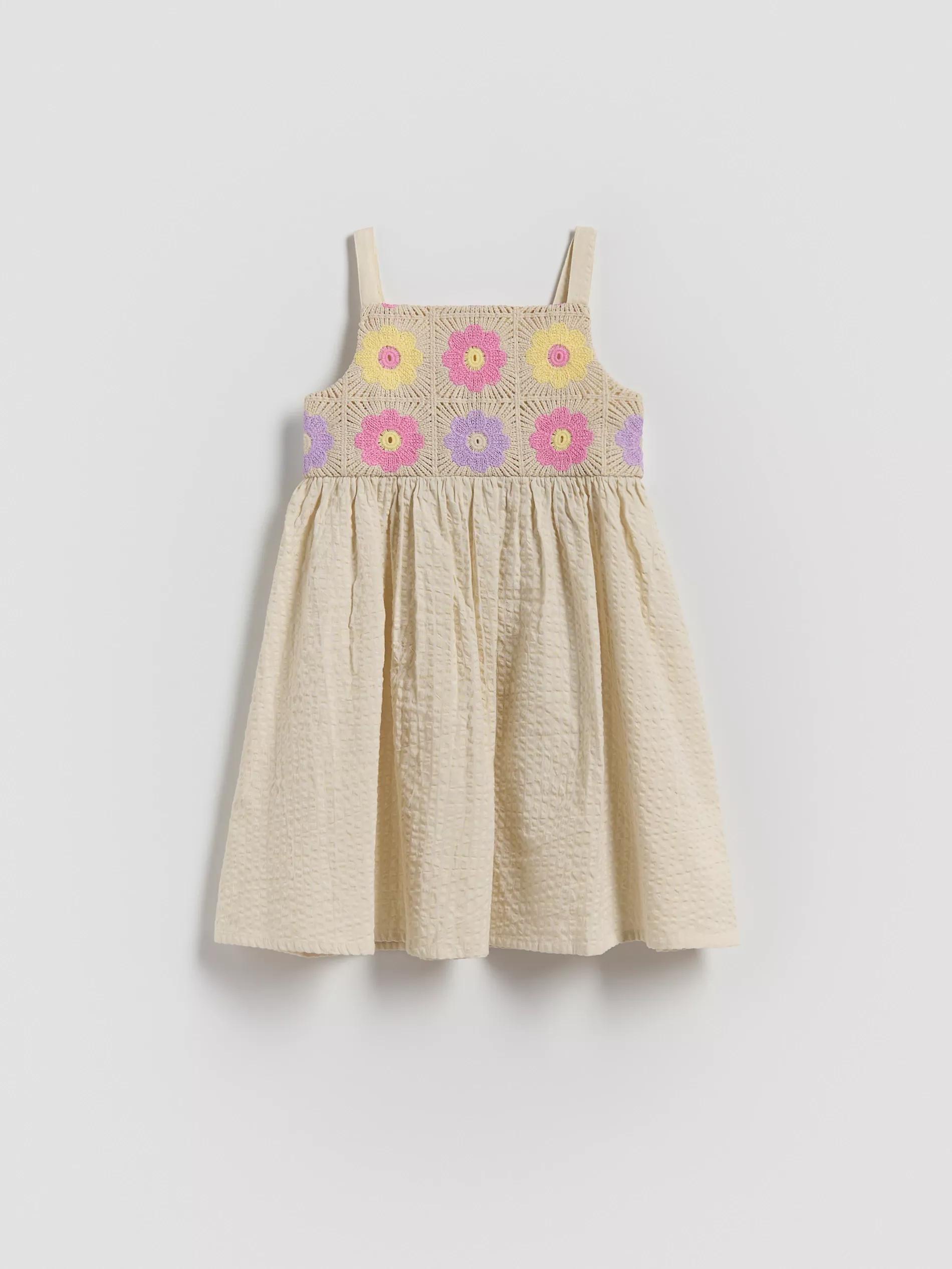 Beige Openwork Top Dress, , large image number 2
