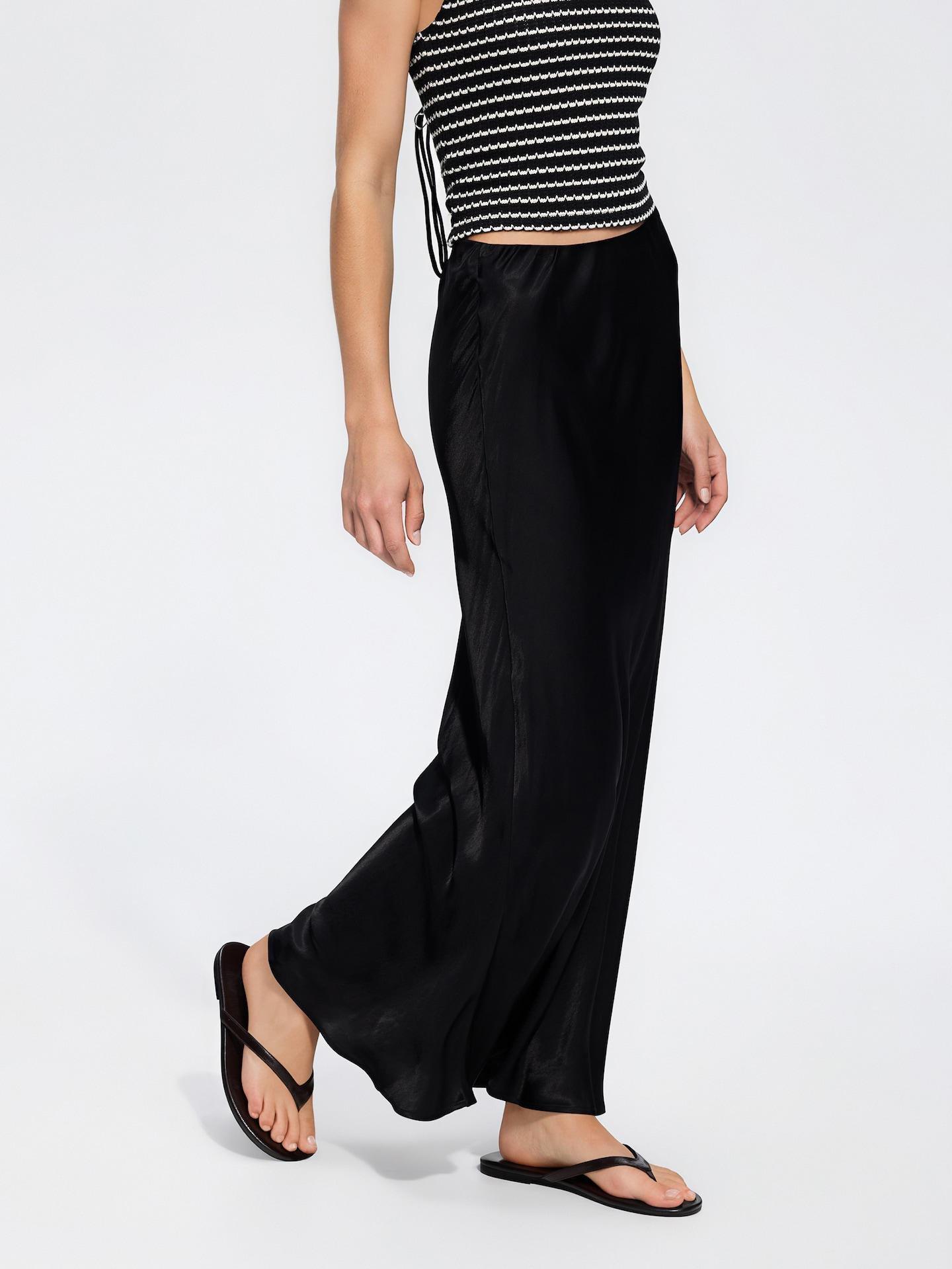 Black Viscose Skirt, Black, medium