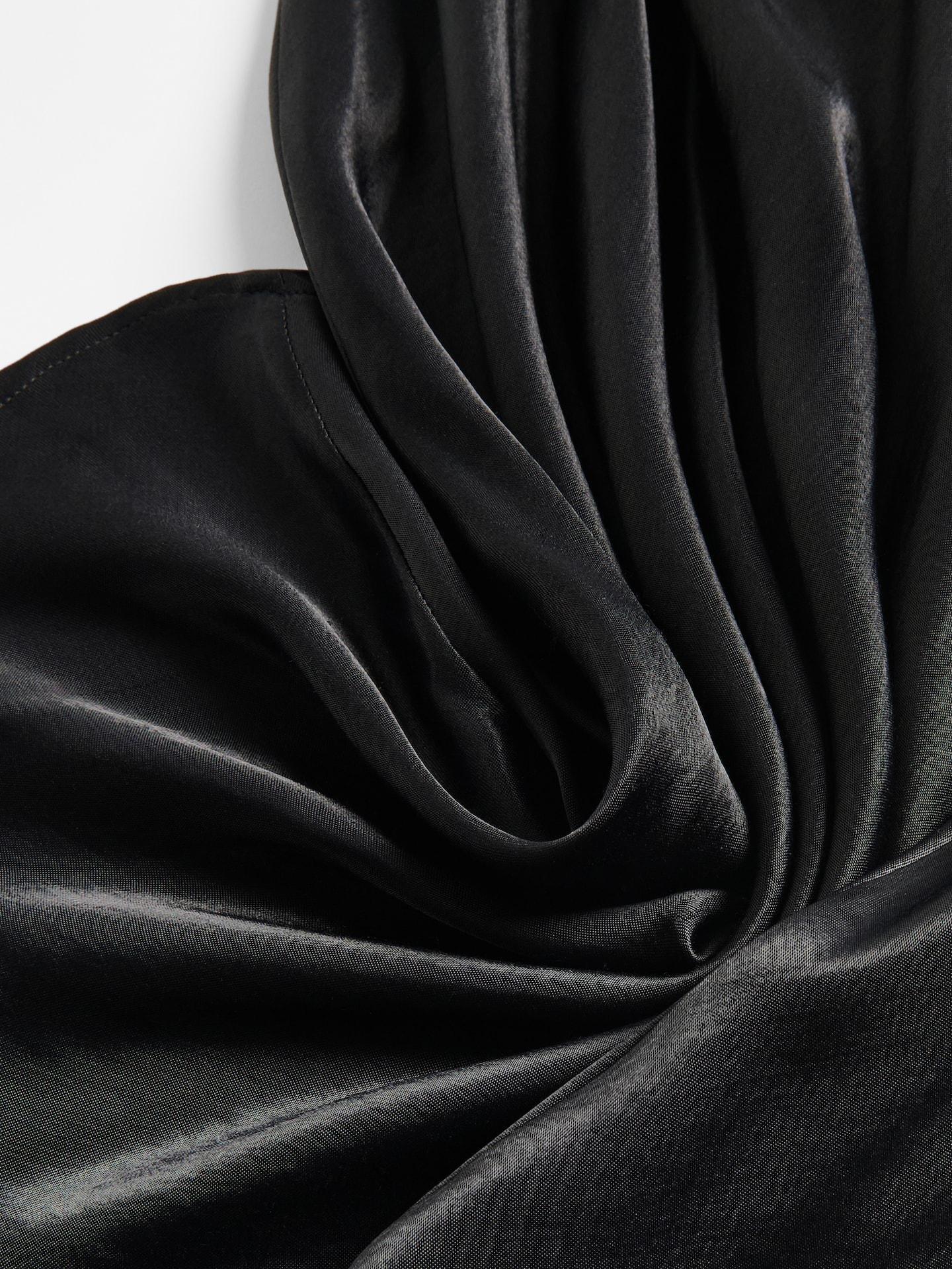 Black Viscose Skirt, Black, large image number 4