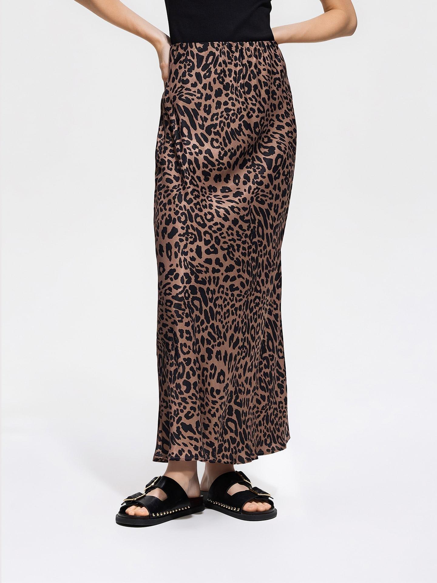Multicolour Patterned Viscose Skirt, Multicolor, medium