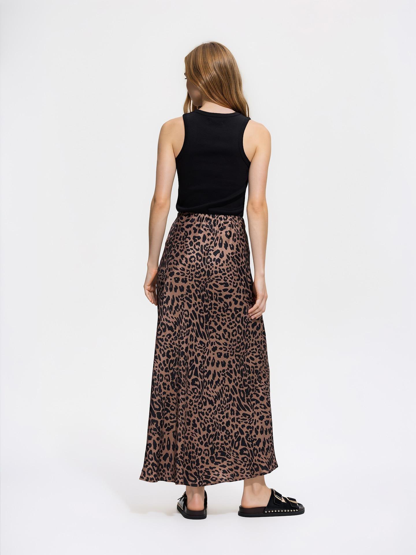 Multicolour Patterned Viscose Skirt, Multicolor, medium