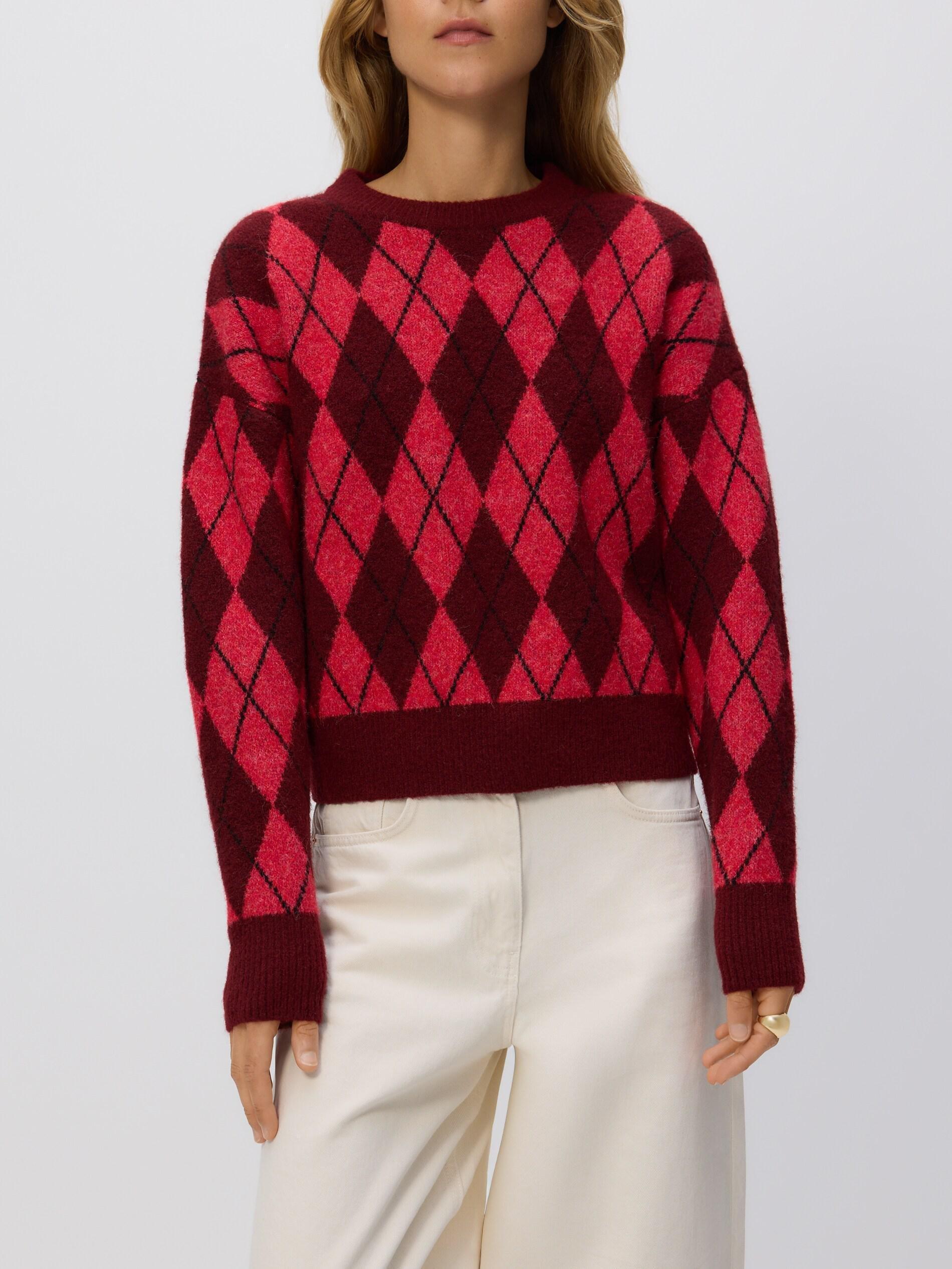 بلوفر بنقشة مُعيّنات متعددة الألوان, Multicolor, large image number 3