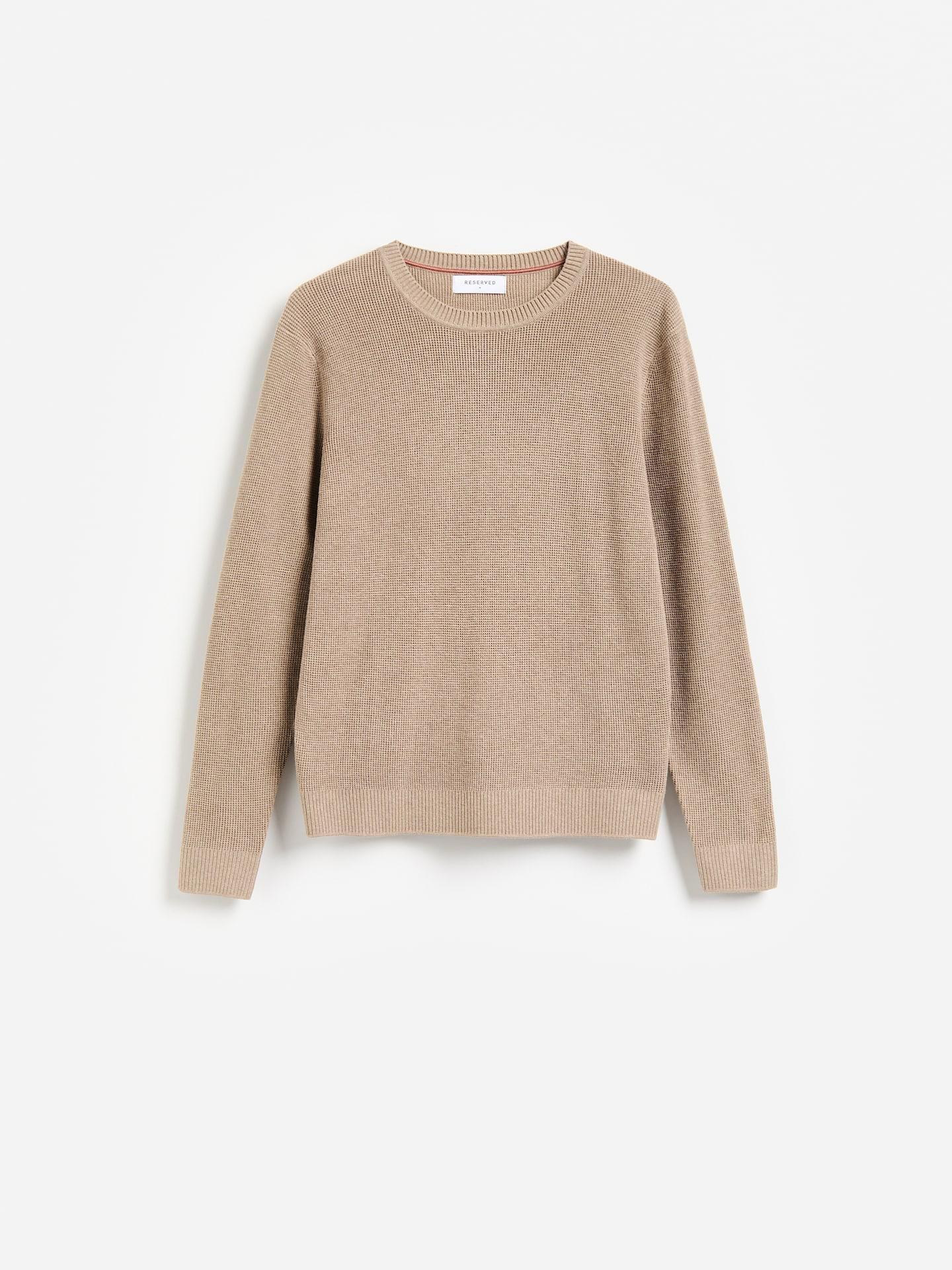 Gold Brown Structural Cotton Jumper, Brown, medium