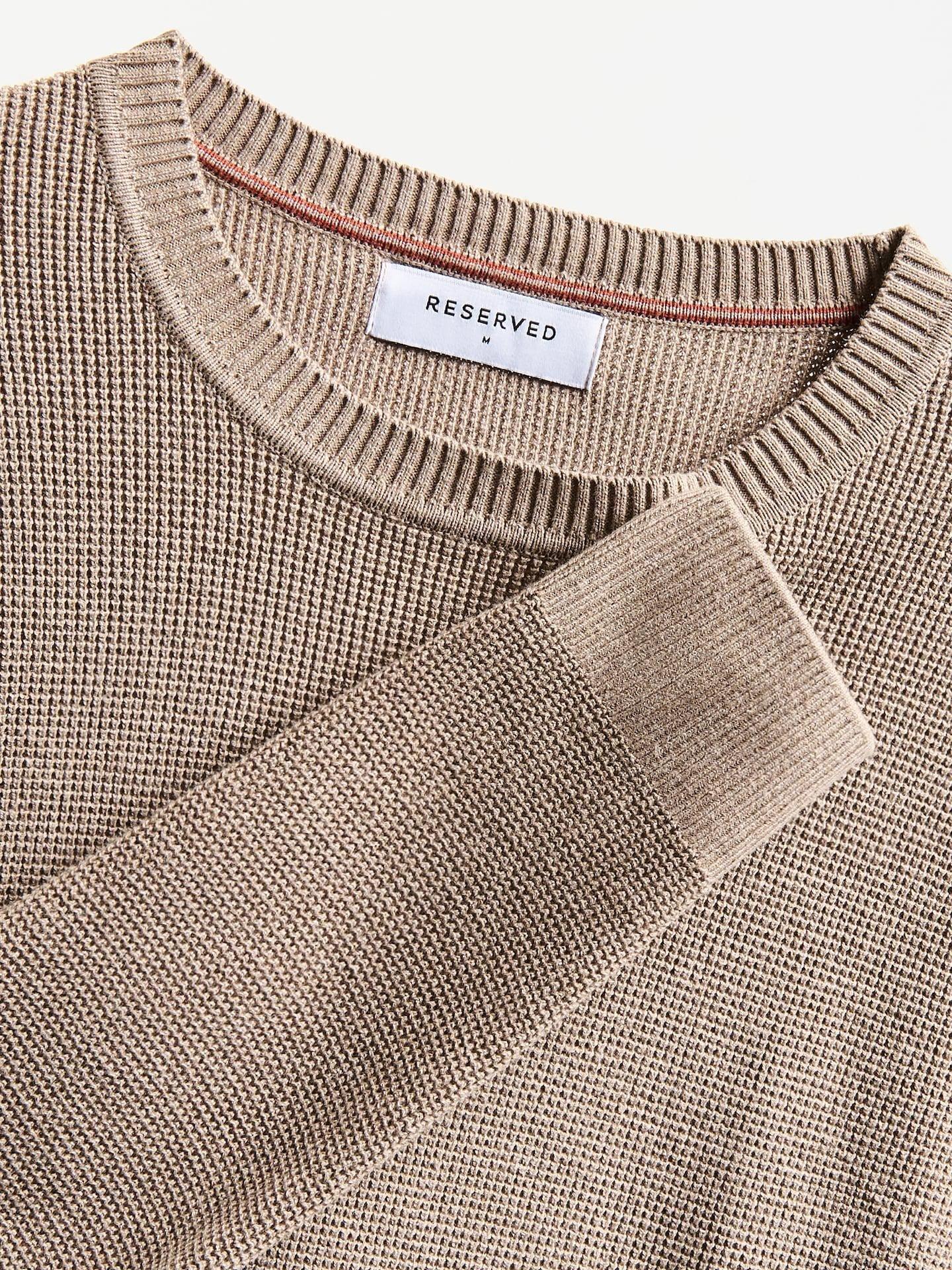 Gold Brown Structural Cotton Jumper, Brown, medium