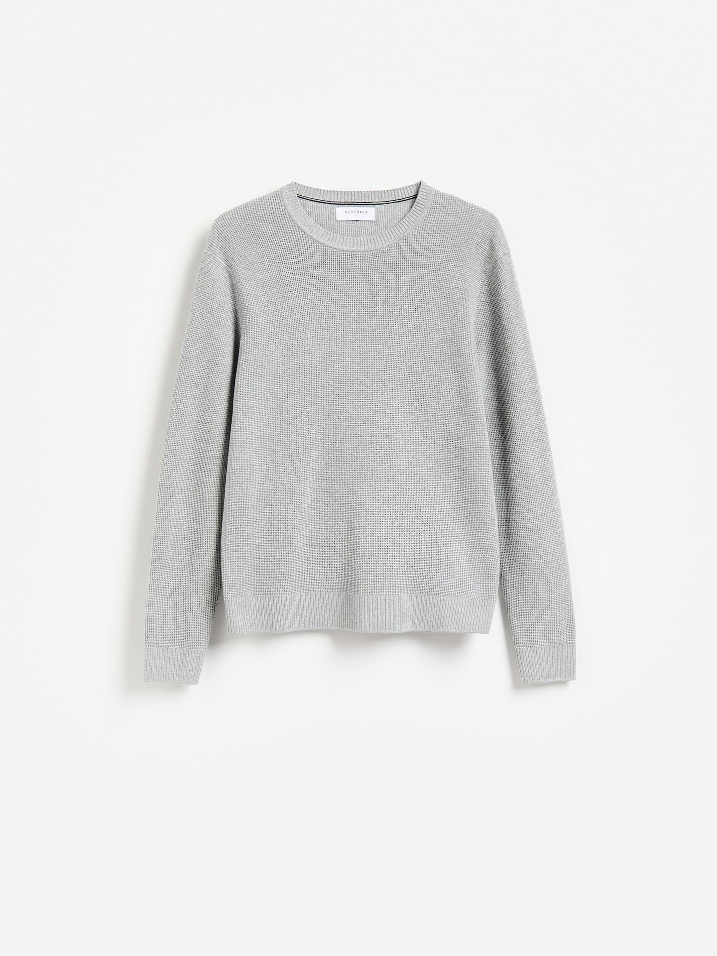 Grey Structural Cotton Jumper, Grey, medium