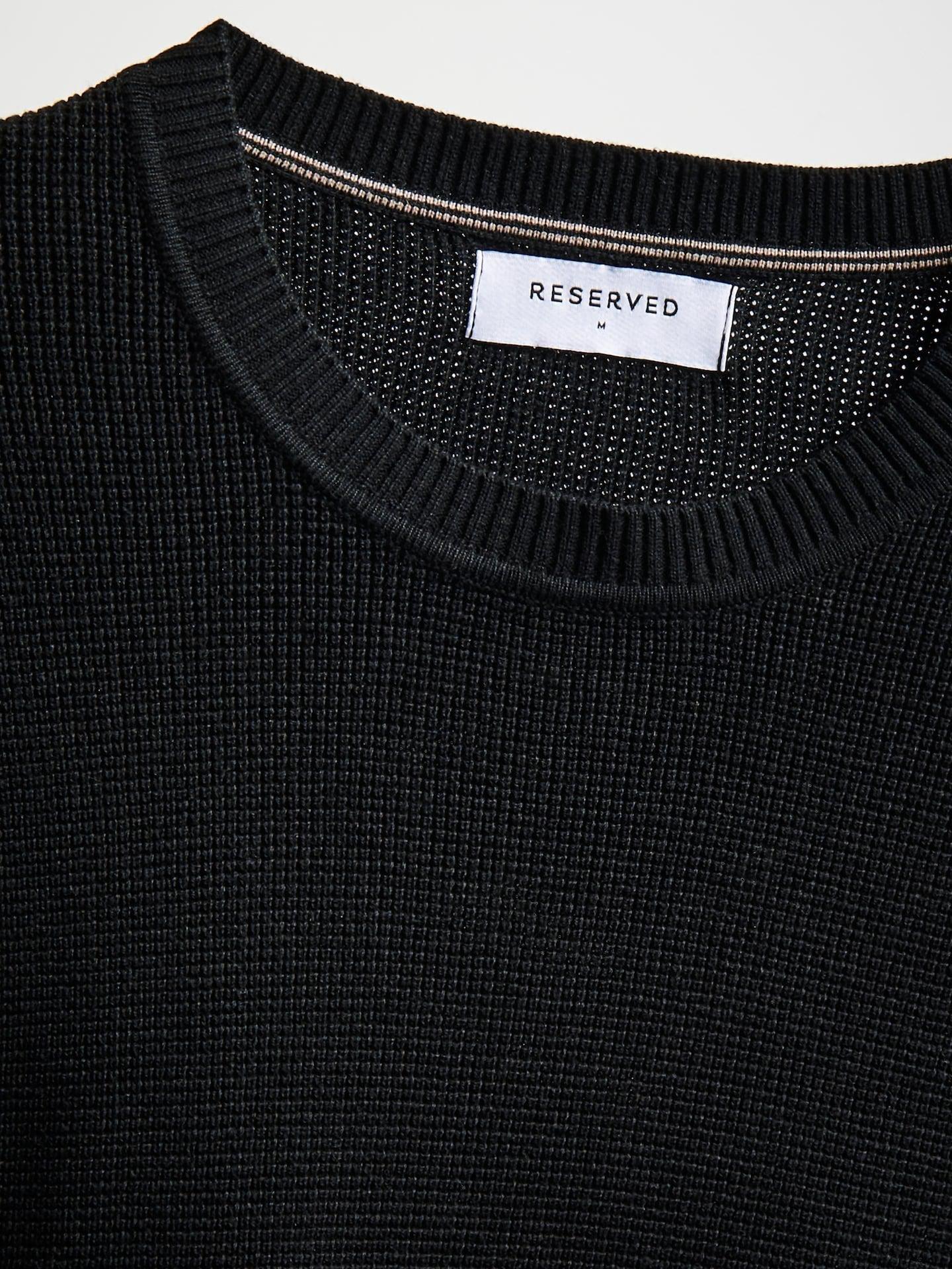 Black Structural Cotton Jumper, Black, medium