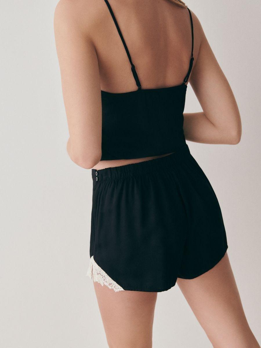 Black Two-Piece Pajama Set Made Of Viscose, , large image number 1