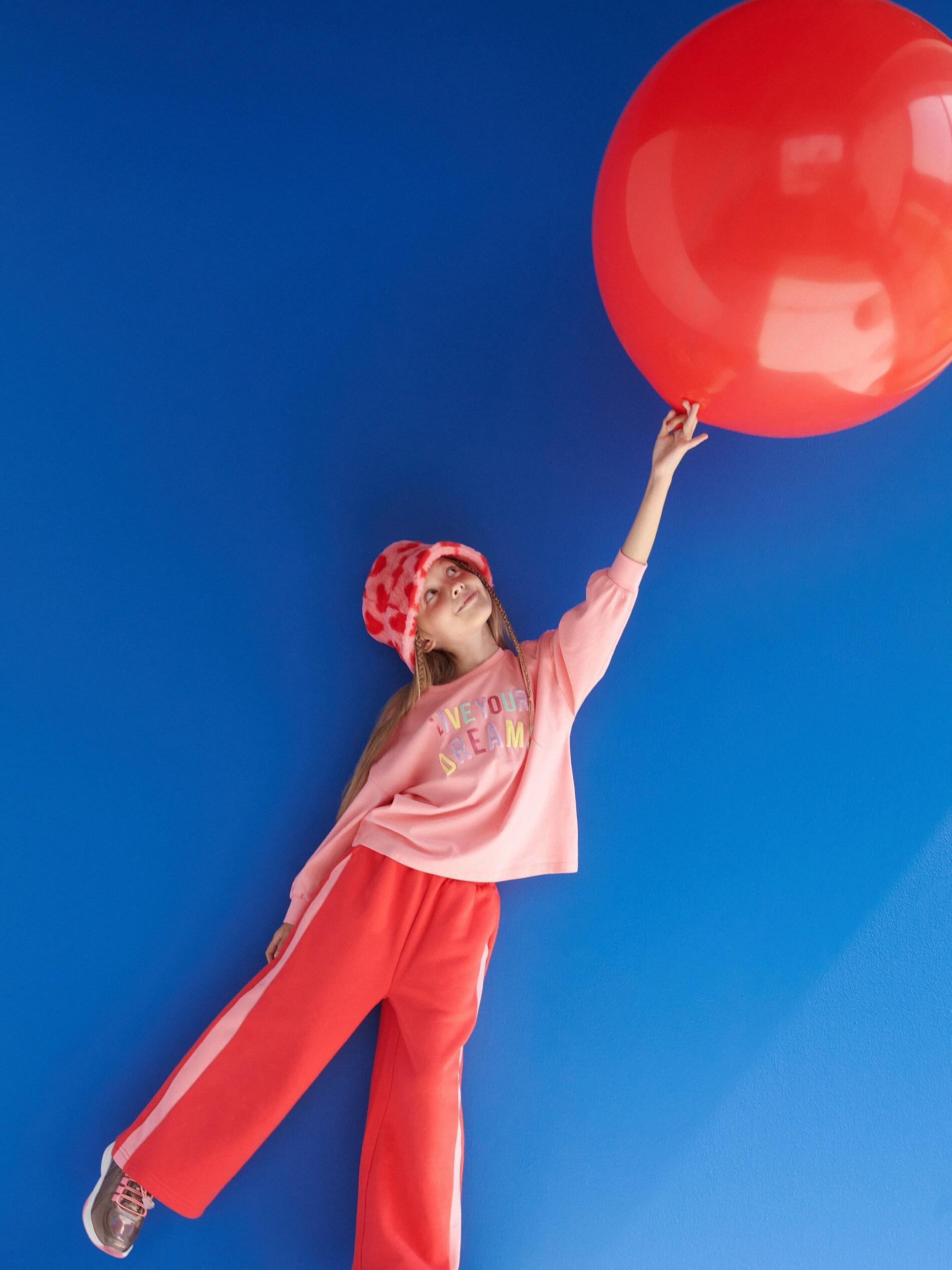 Red Trousers With Side Stripe, Kids Girls, , large image number 0