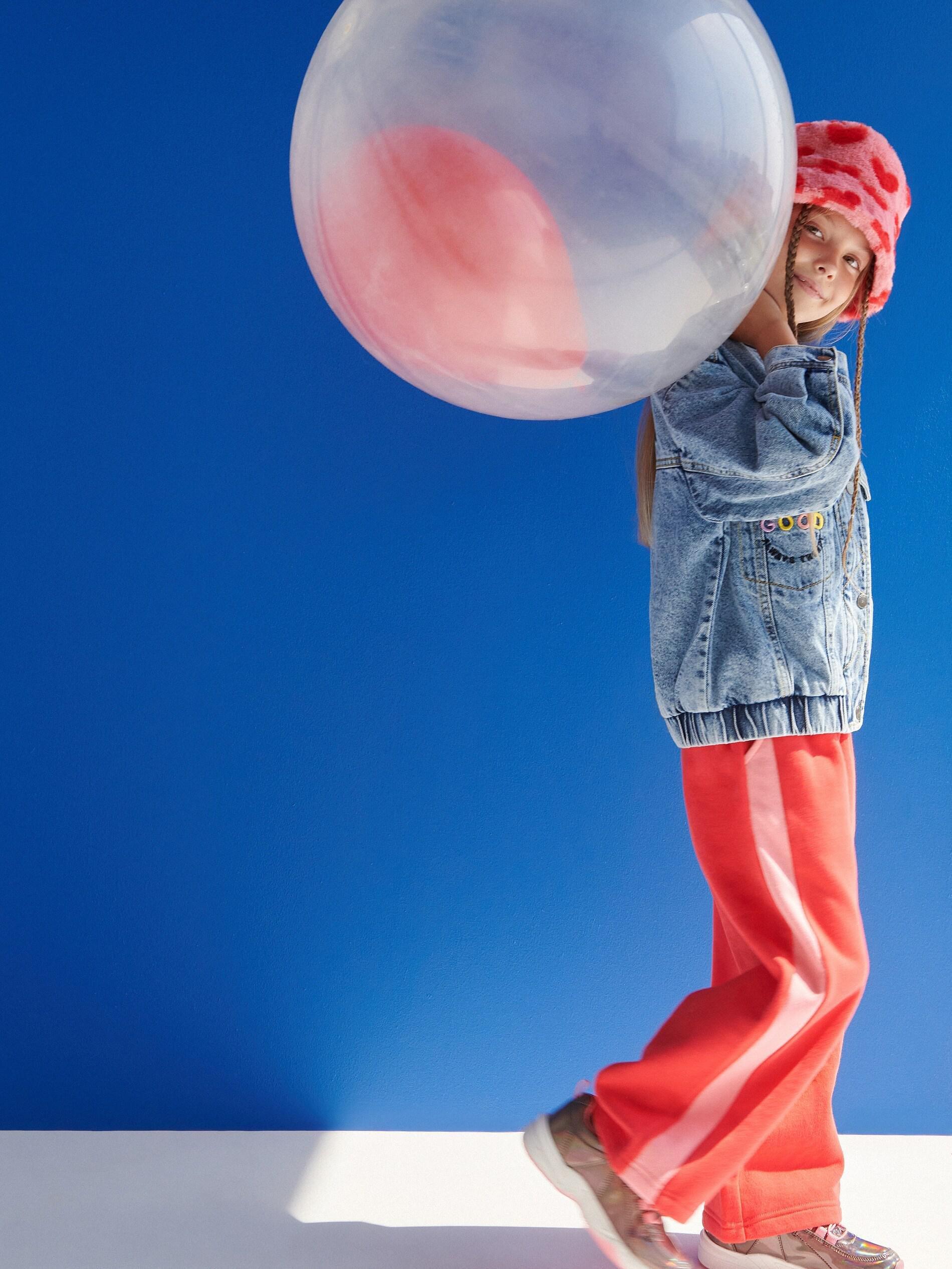Red Trousers With Side Stripe, Kids Girls, , large image number 2