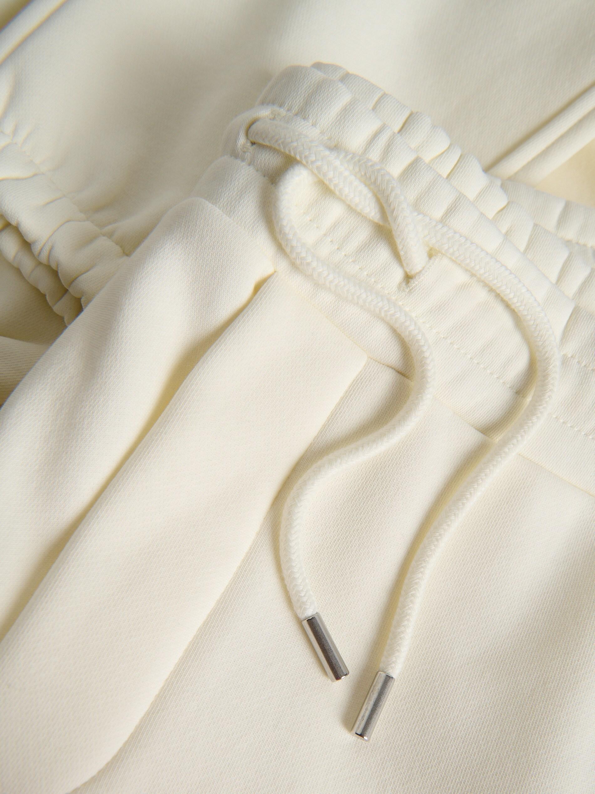 White Regular Fit Tracksuit Bottoms, Ivory, large image number 5