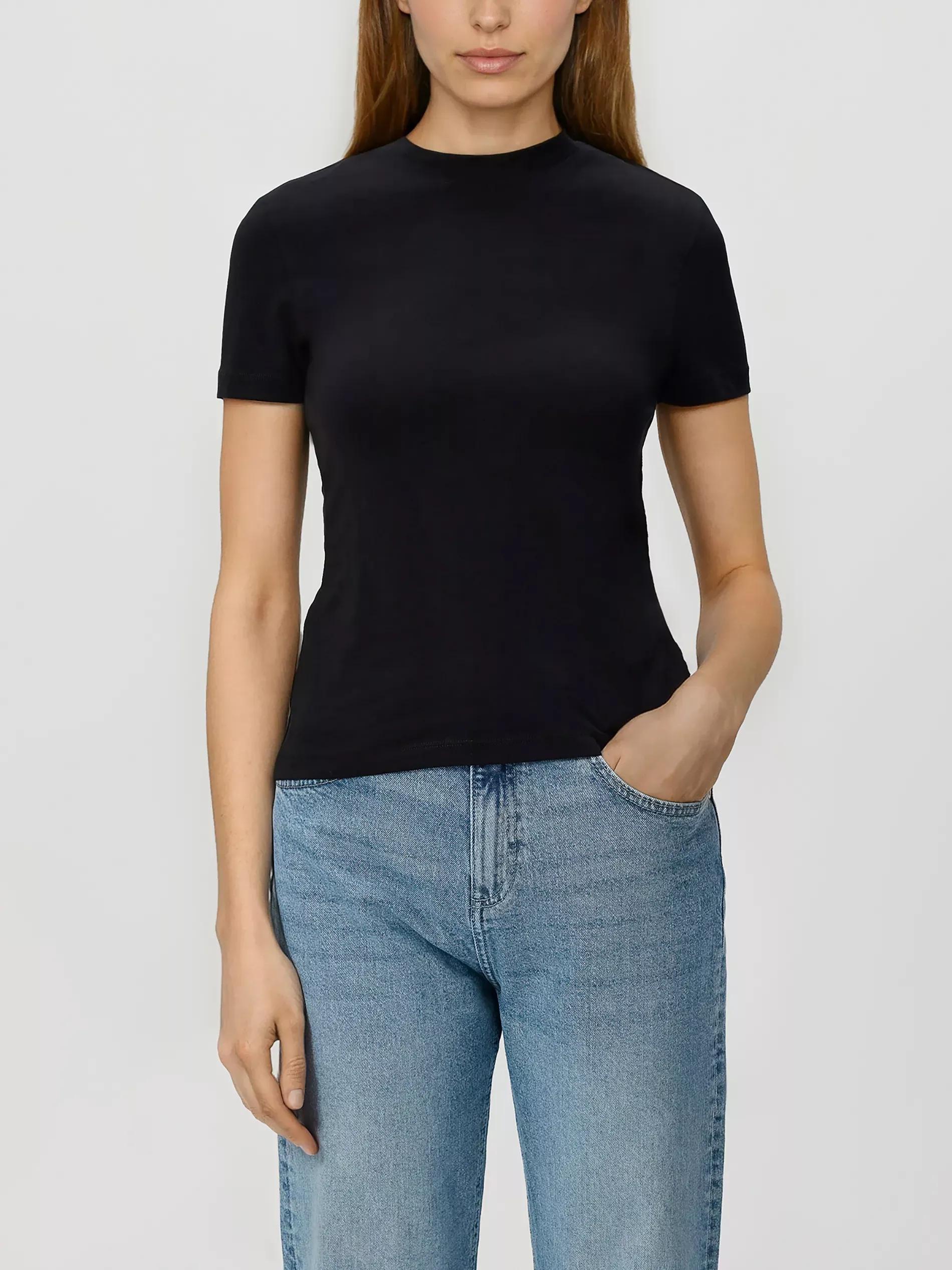 Black Slim Fit T-Shirt, Black, large image number 3