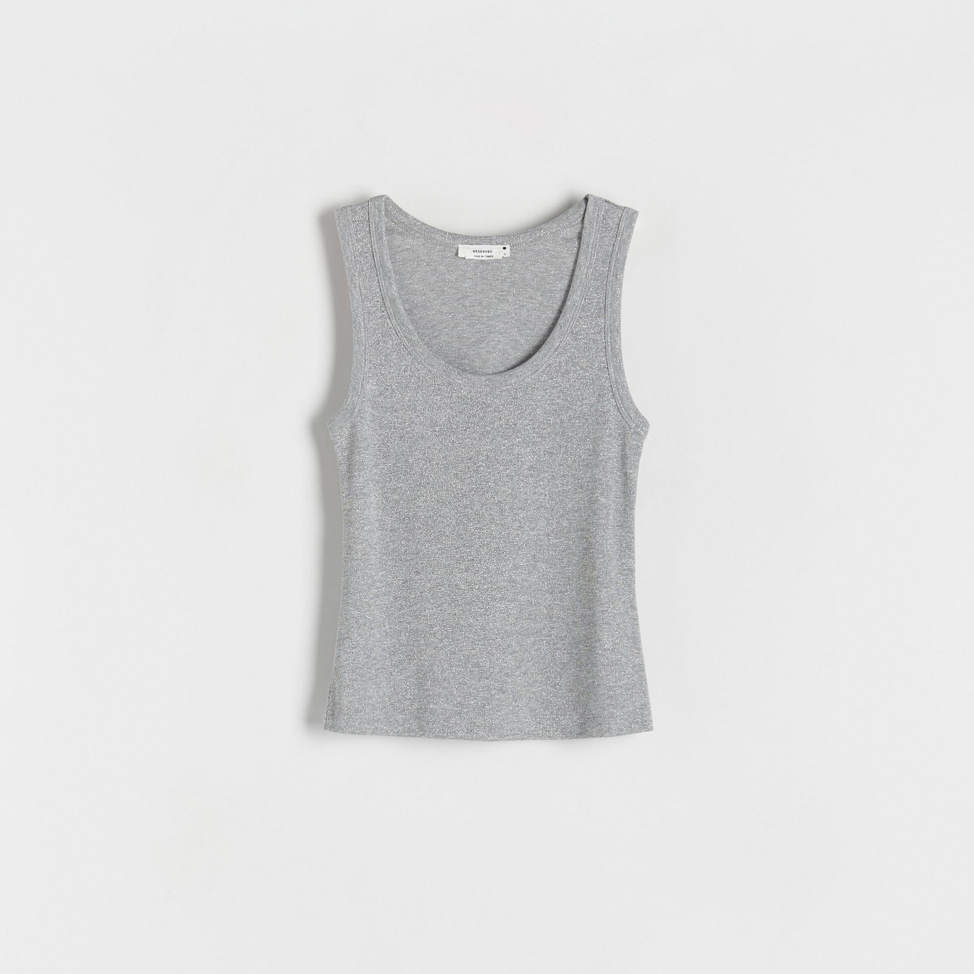 Grey Top With Metallic Thread, , large image number 0
