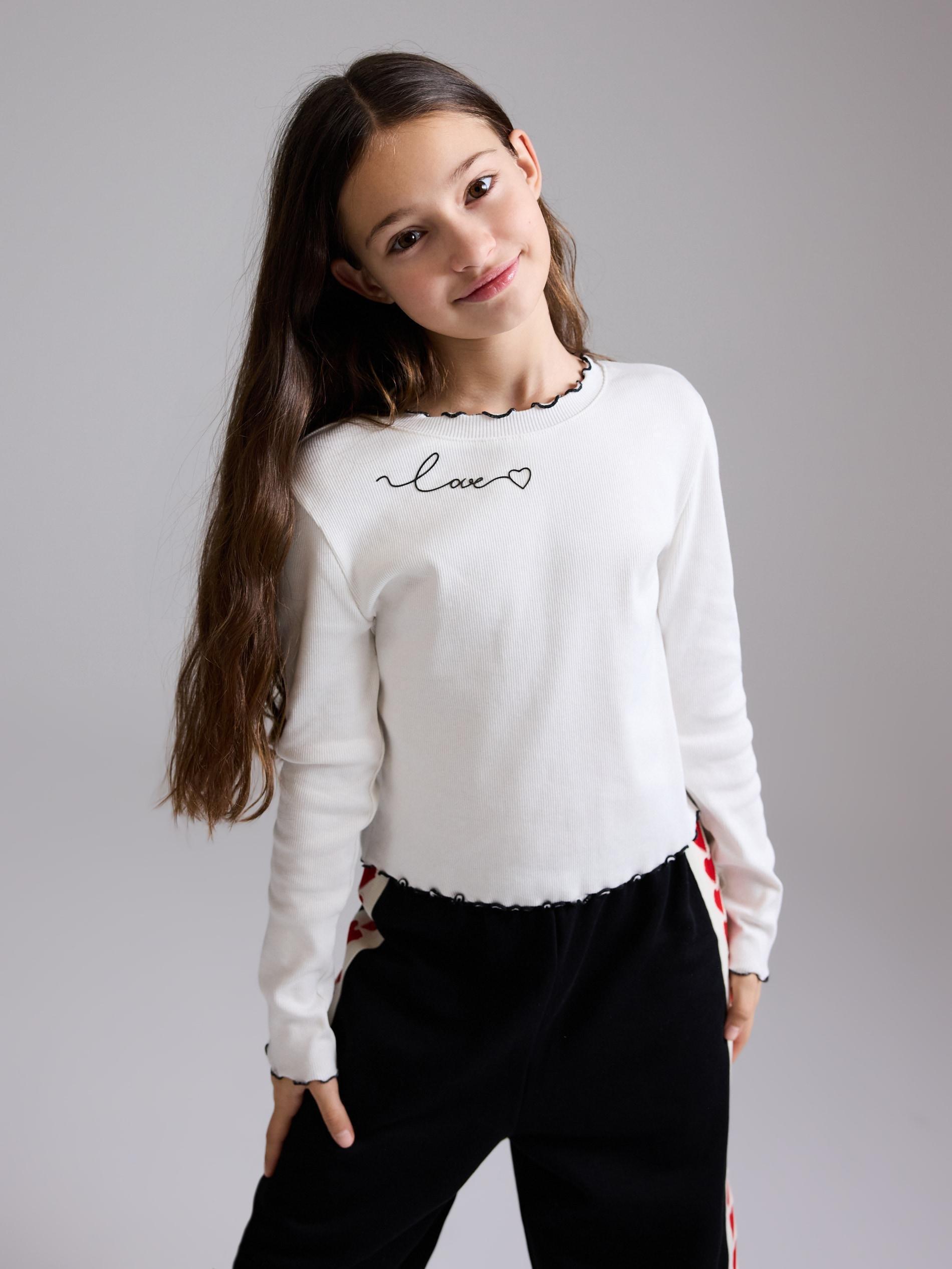 Cream T-Shirt, Kids Girl, , large image number 1