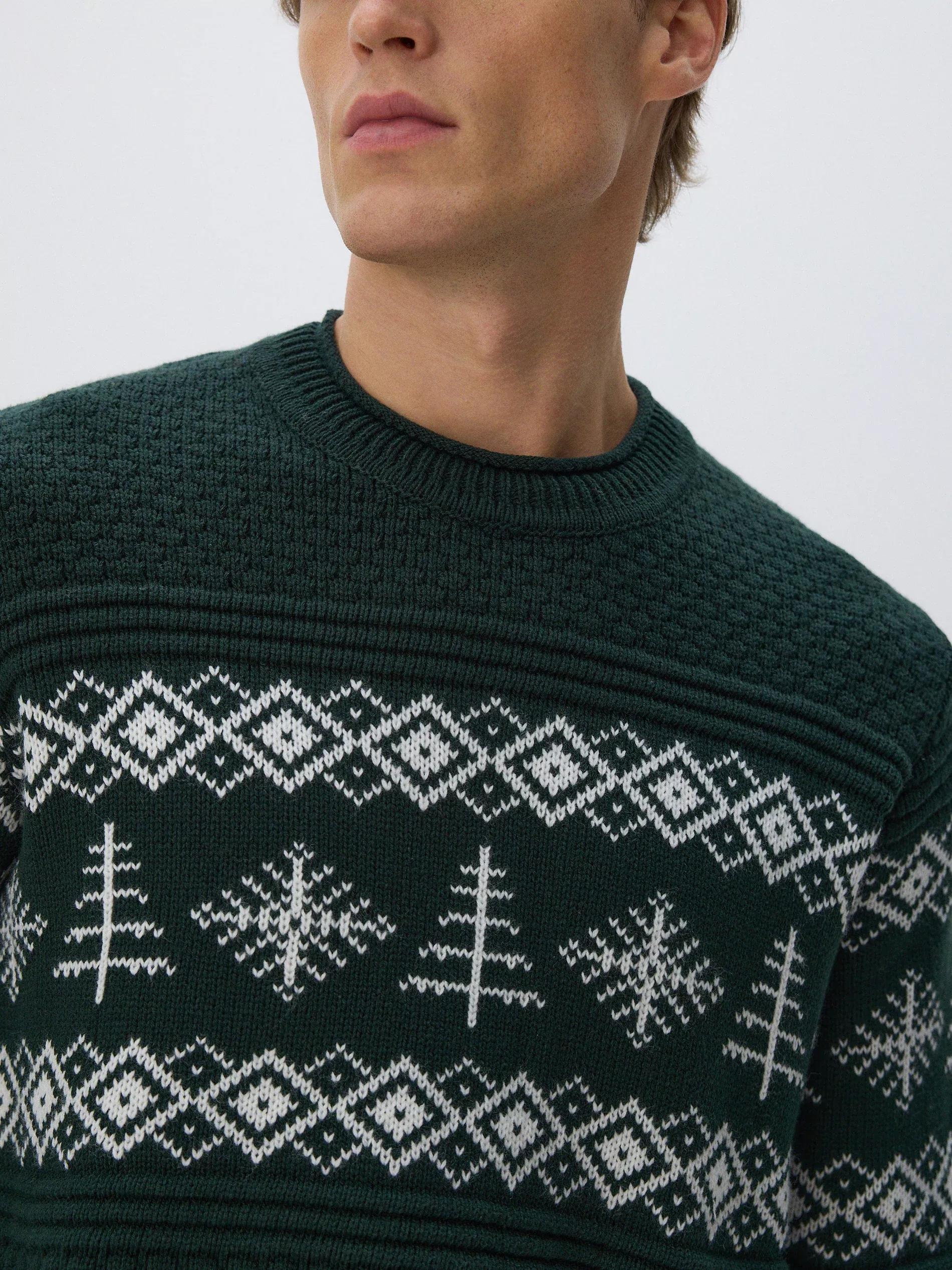 MEN`S SWEATER DARK GREEN, Green, large image number 2