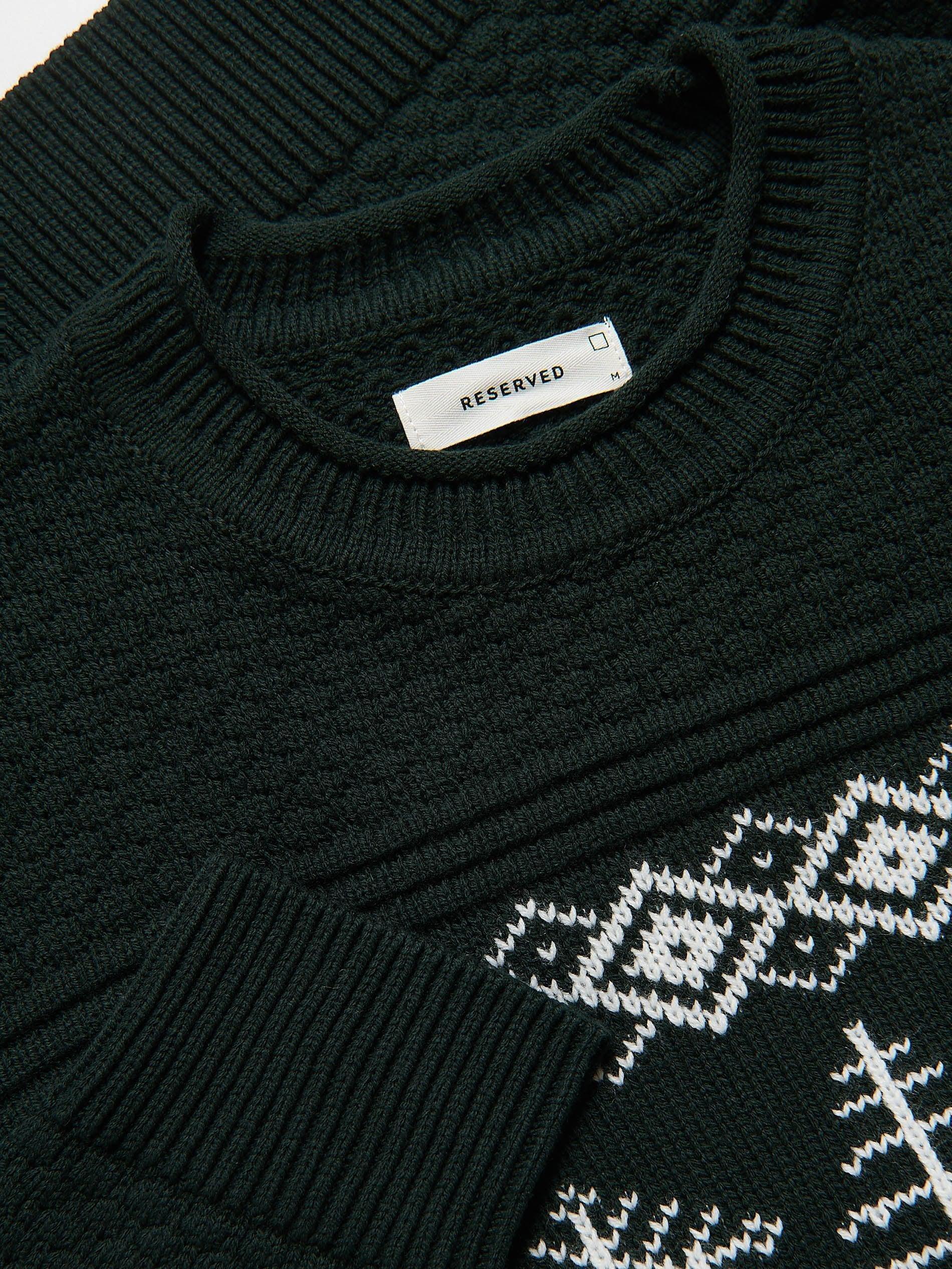 MEN`S SWEATER DARK GREEN, Green, large image number 5