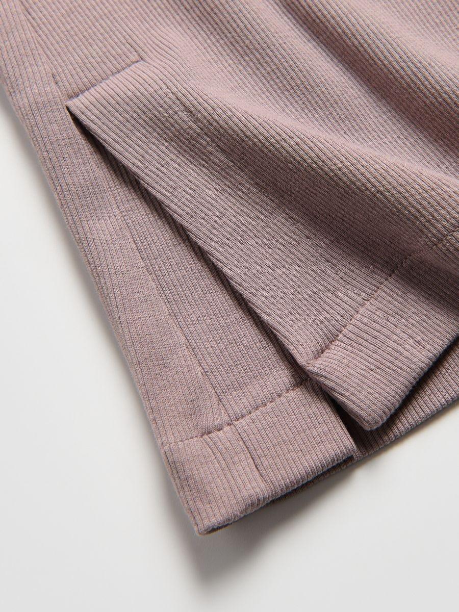 Purple Ribbed Flared Leggings, Purple, medium