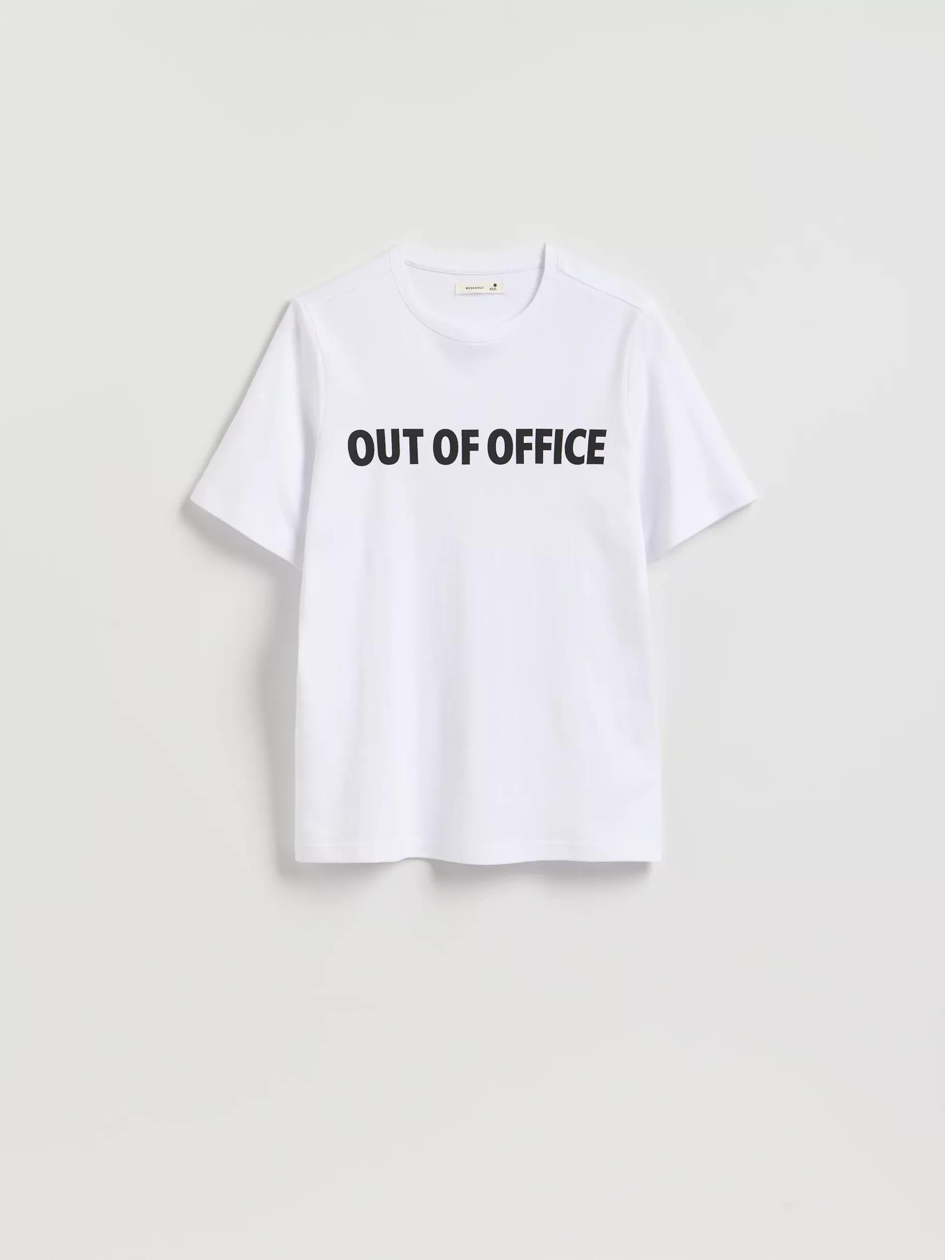 White T-Shirt With Print, White, medium