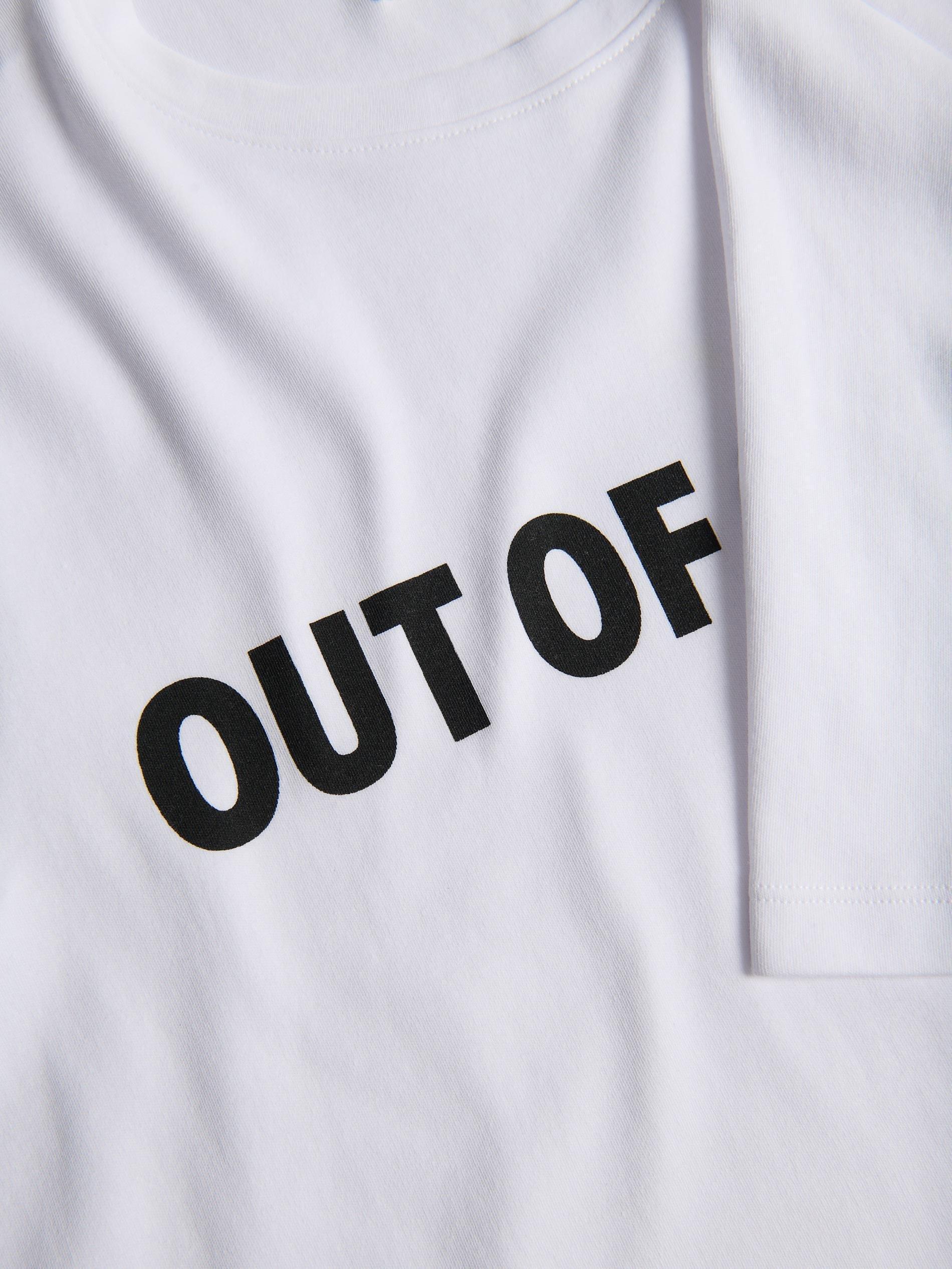 White T-Shirt With Print, White, medium