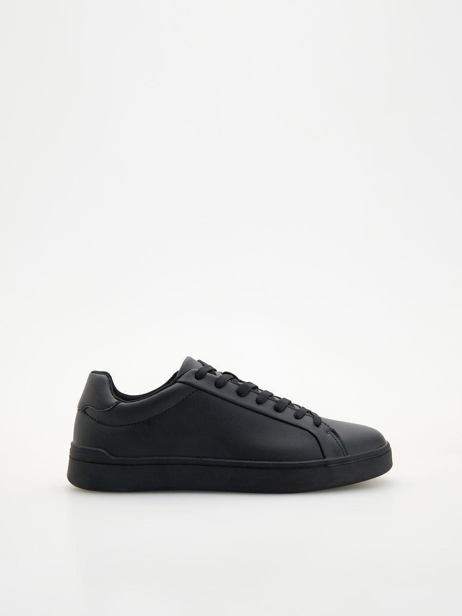 Black Eco-Leather Sports Shoes, , large image number 0