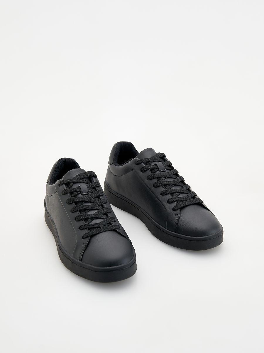 Black Eco-Leather Sports Shoes, , large image number 1