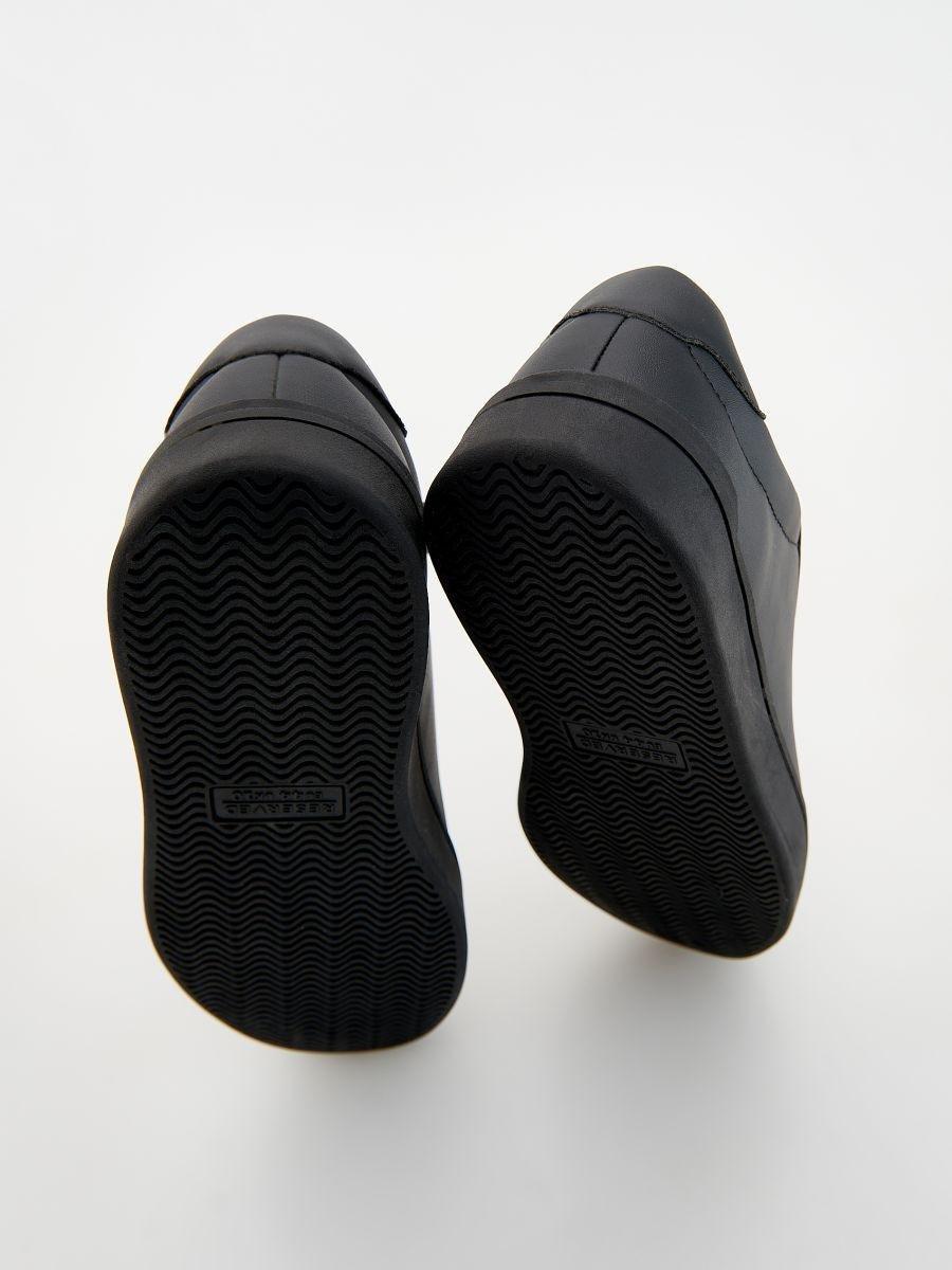 Black Eco-Leather Sports Shoes, , large image number 2
