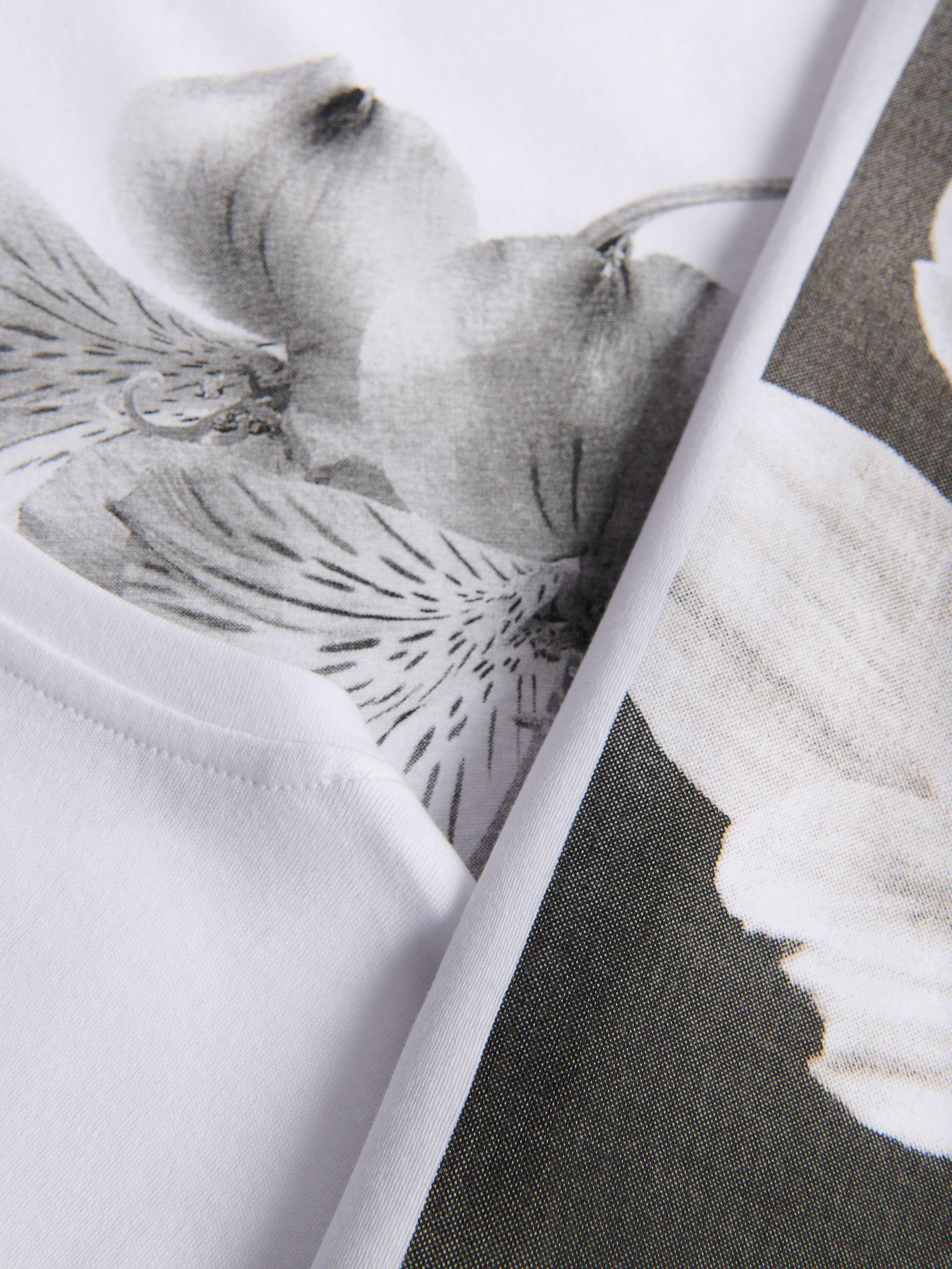 White Cotton T-Shirt With Print, White, medium