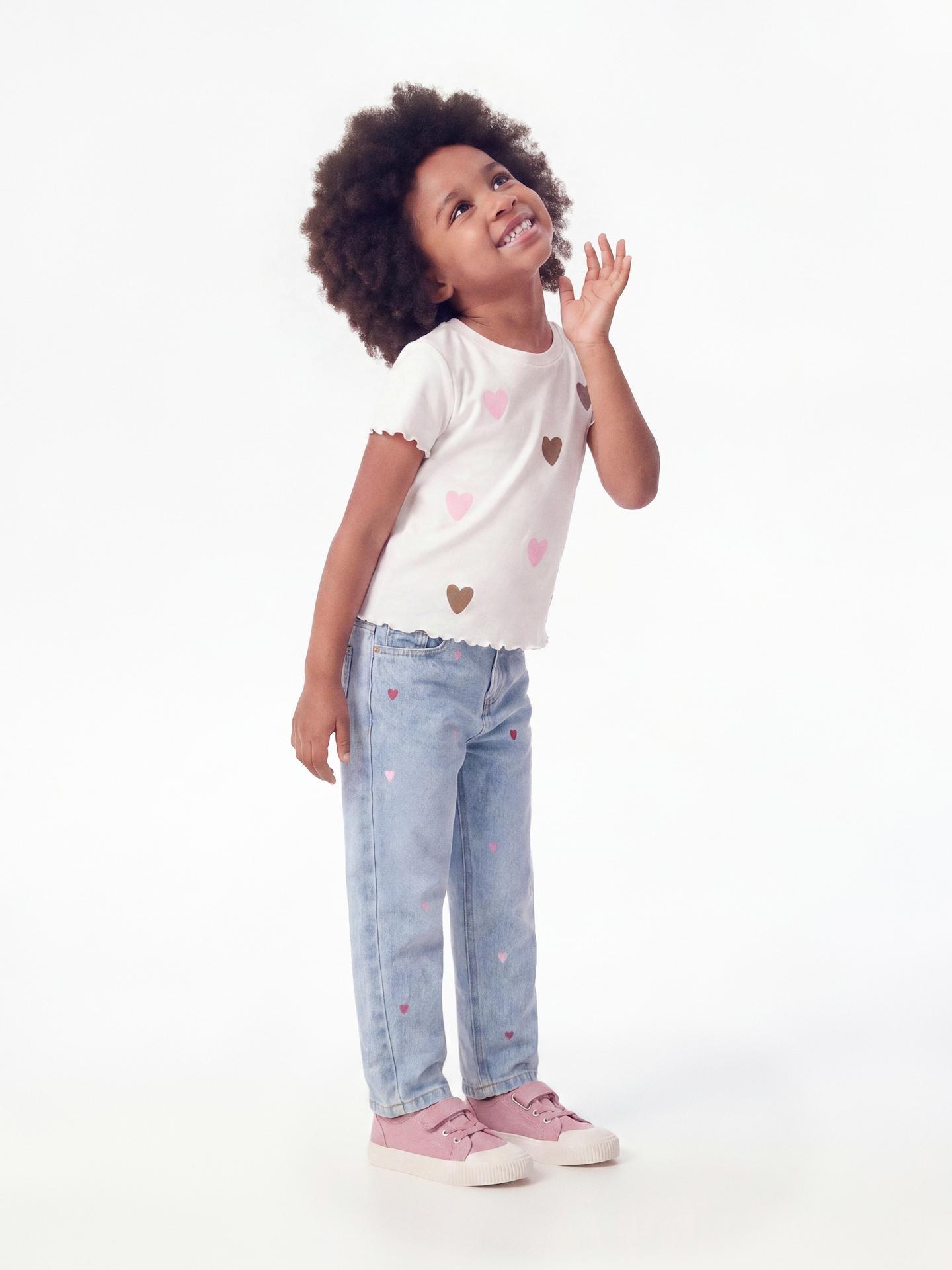 Blue Straight Jeans With Embroidery Detailing, Blue, medium